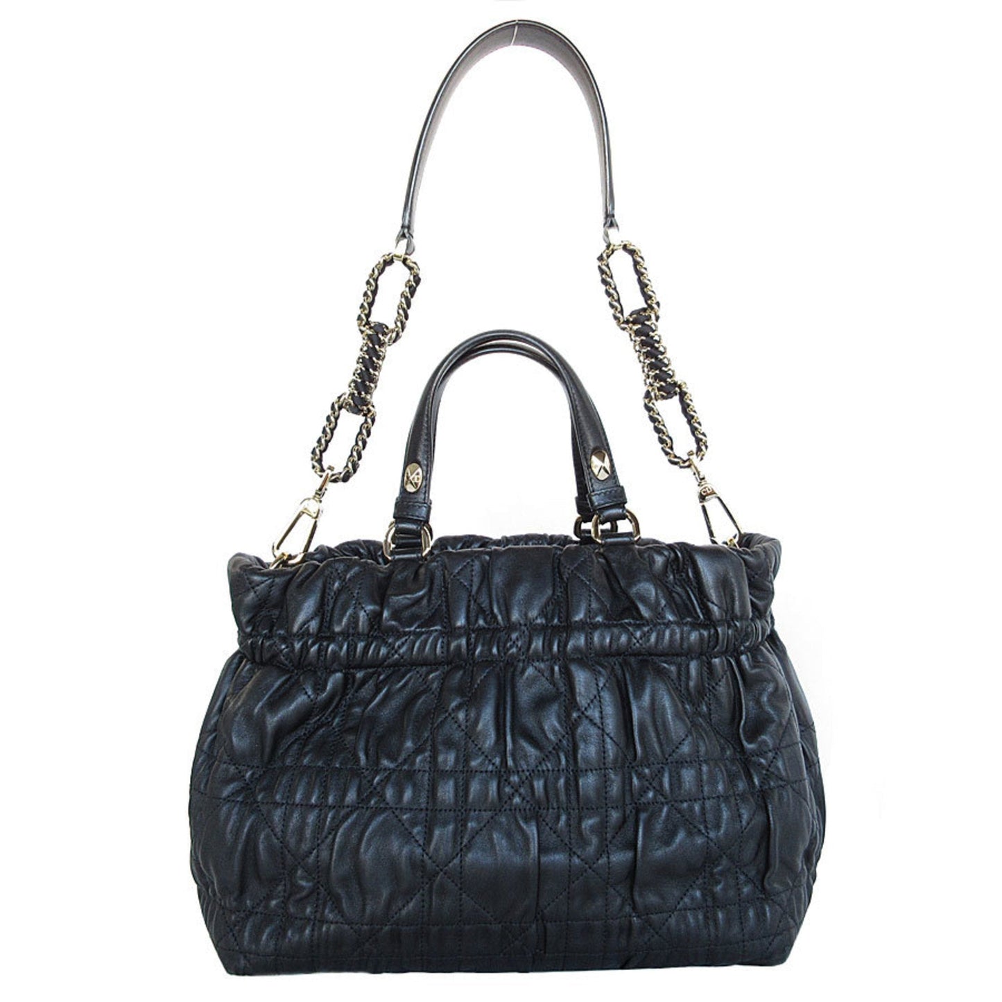 Christian Dior Black Leather Handbag Shoulder Bag ()