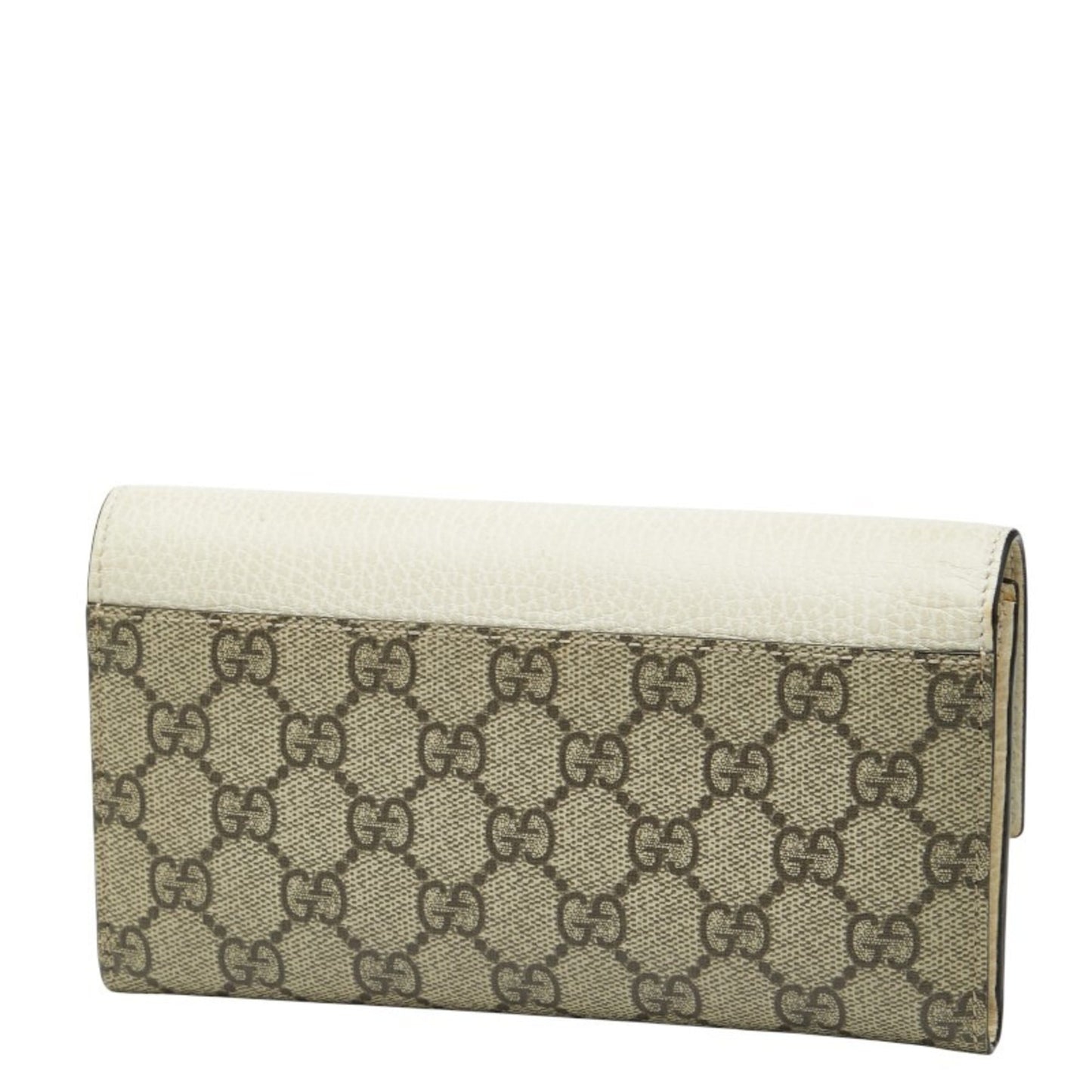Gucci Beige White Pvc Leather Long Wallet (Bi-Fold) ( )