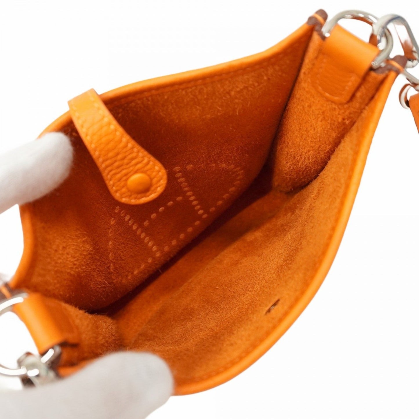 Hermes Orange Taurillon Clemence Leather Shoulder Bag ( )