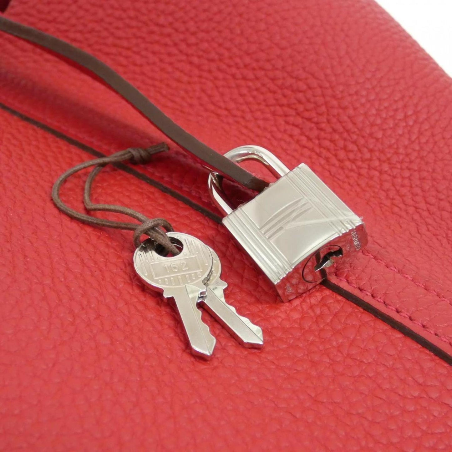 Hermes Picotin Rouge Casaque Taurillon Clemence Leather Handbag ( )