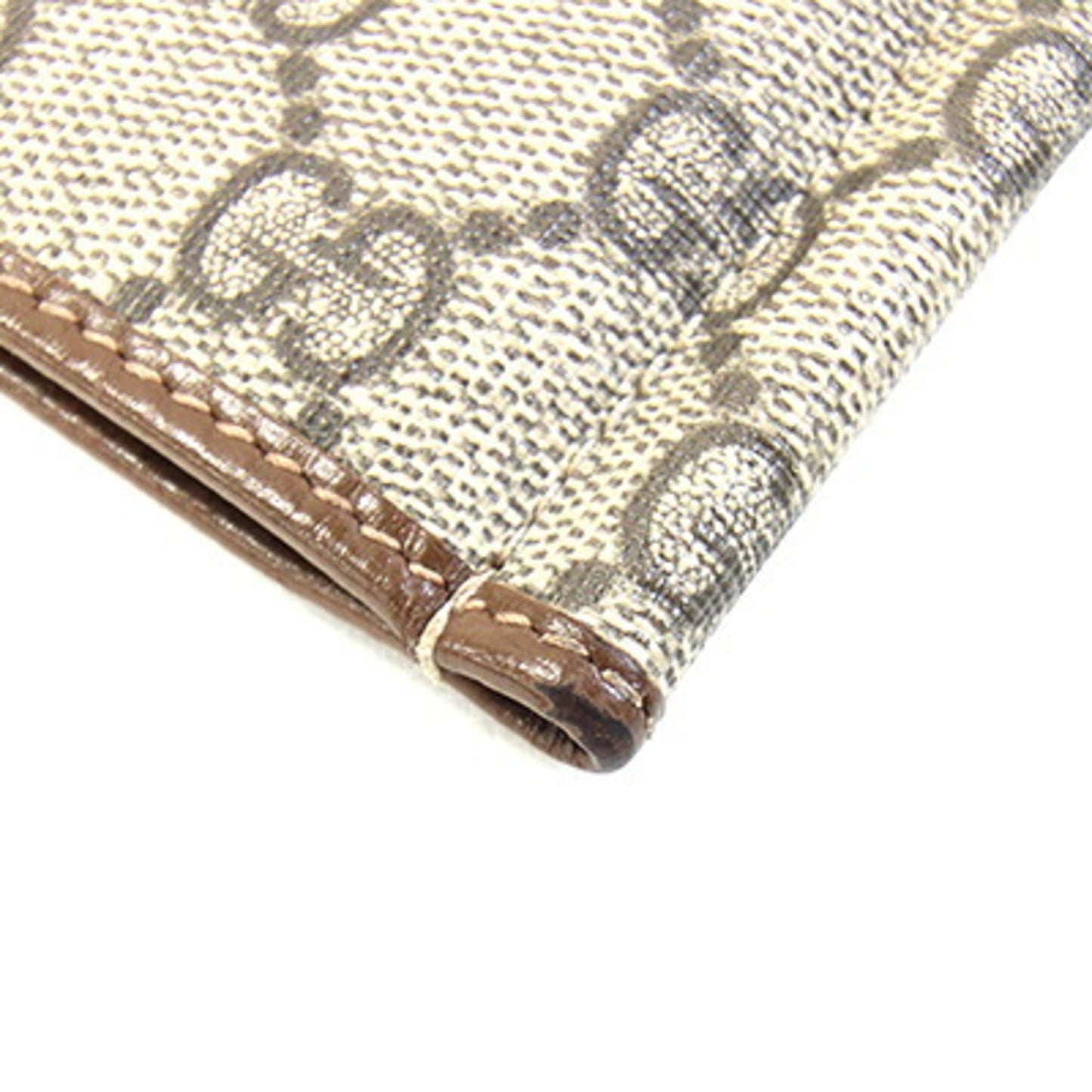 Gucci Beige Brown Gg Supreme Leather Wallet (Bi-Fold) ( )