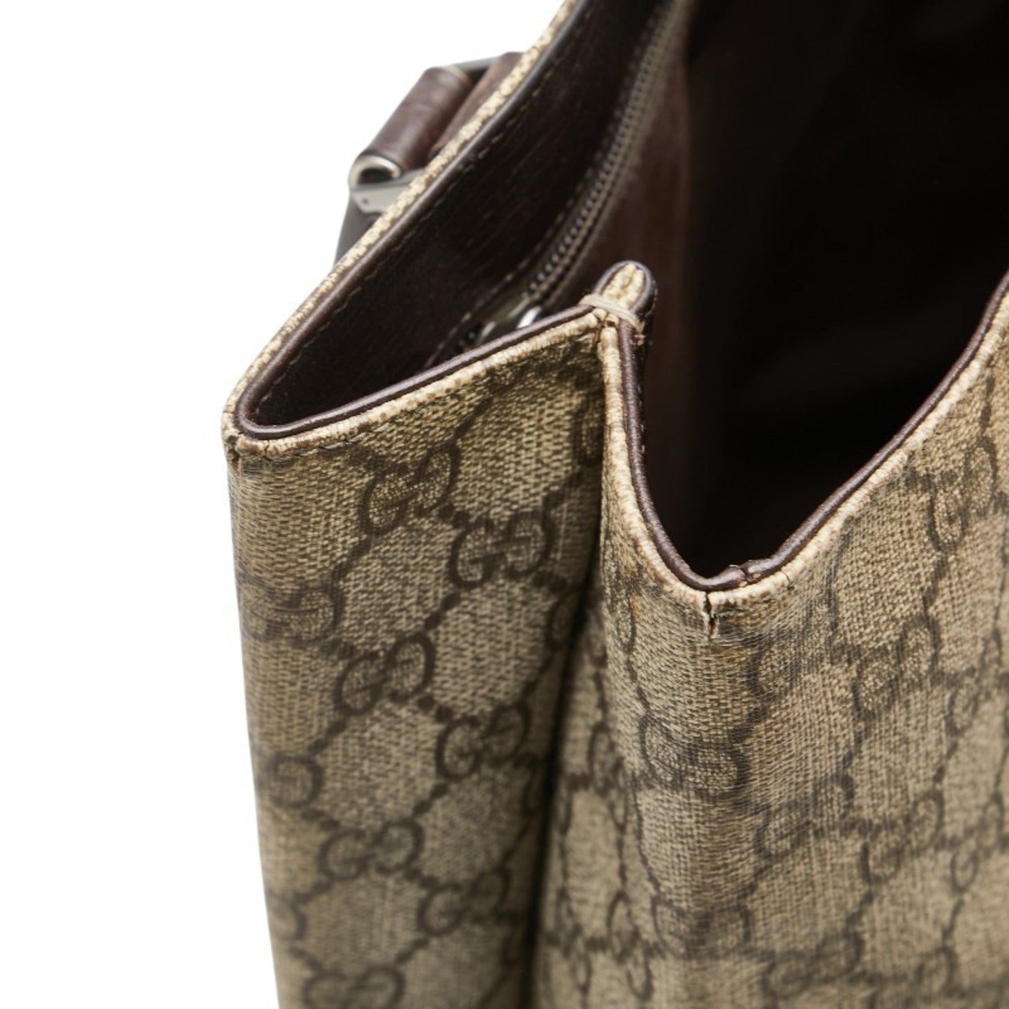 Gucci Beige Brown Pvc Leather Tote Bag ( )