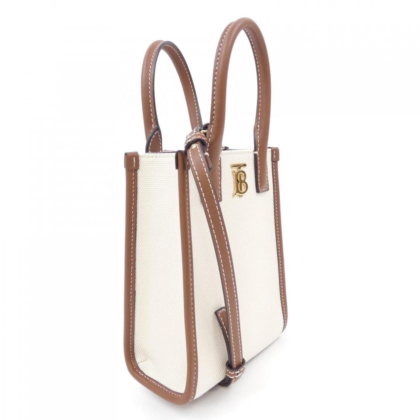 Burberry Brown White Handbag ( )