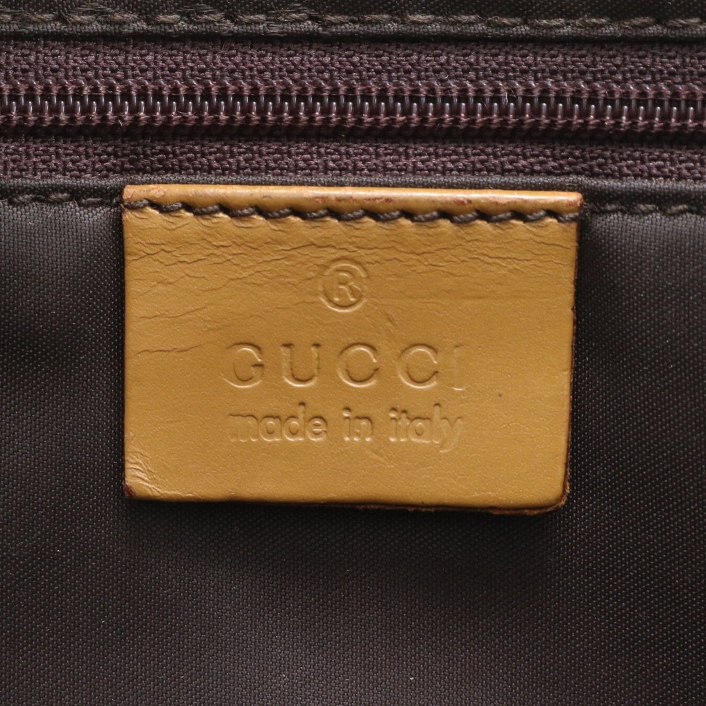Gucci Brown Leather Canvas Shoulder Bag ( )