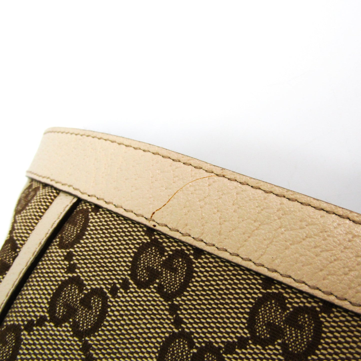 Gucci Gg Canvas Beige Cream Gg Canvas Leather Tote Bag ( )