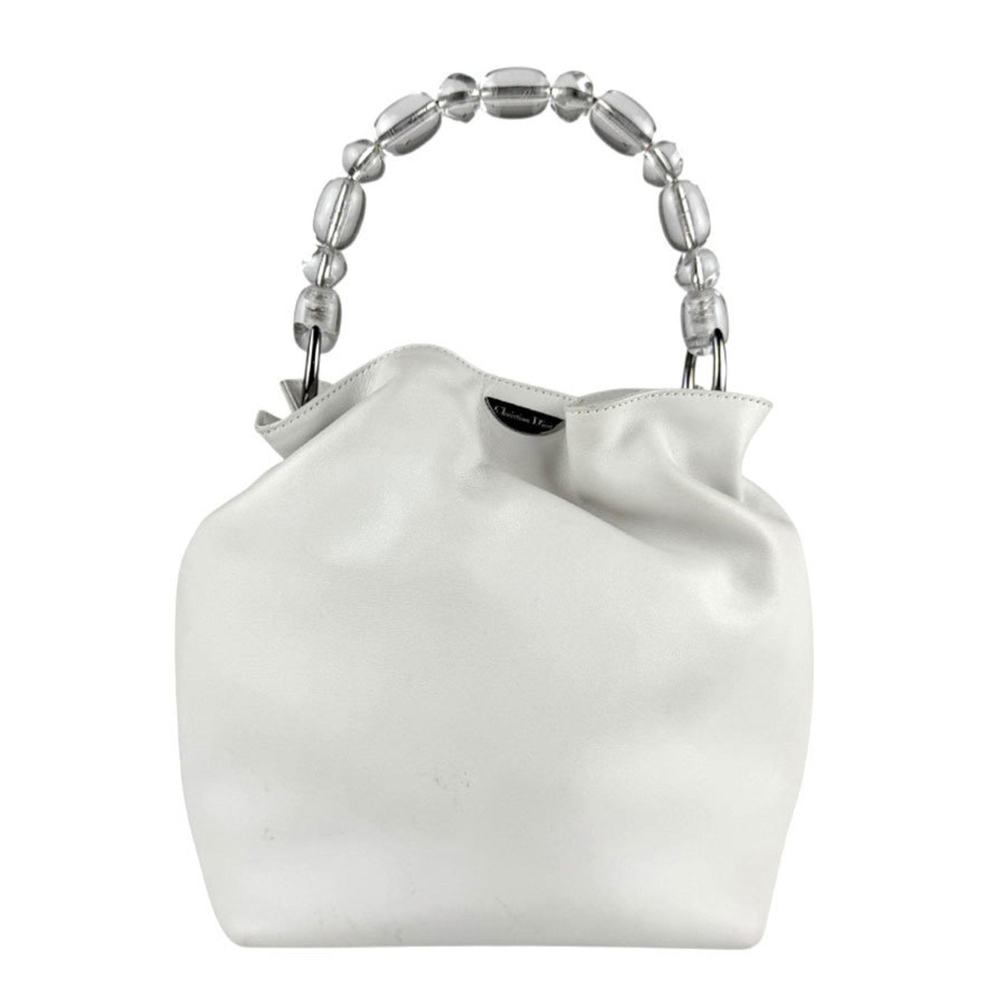 Christian Dior White Leather Handbag ()