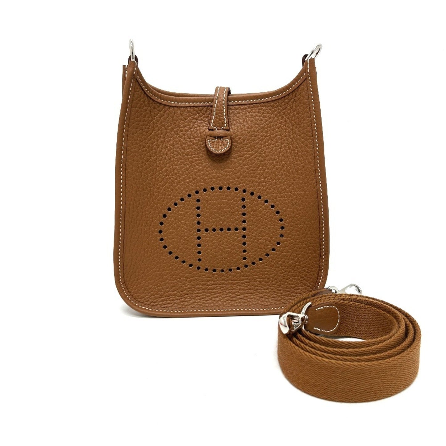 Hermes Evelyne Gold Taurillon Clemence Leather Shoulder Bag ( )
