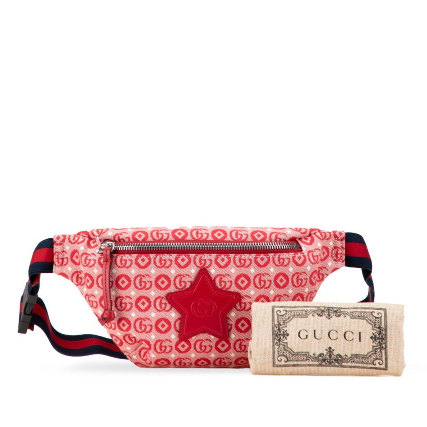 Gucci Red Color Canvas Leather Sling Bag ( )