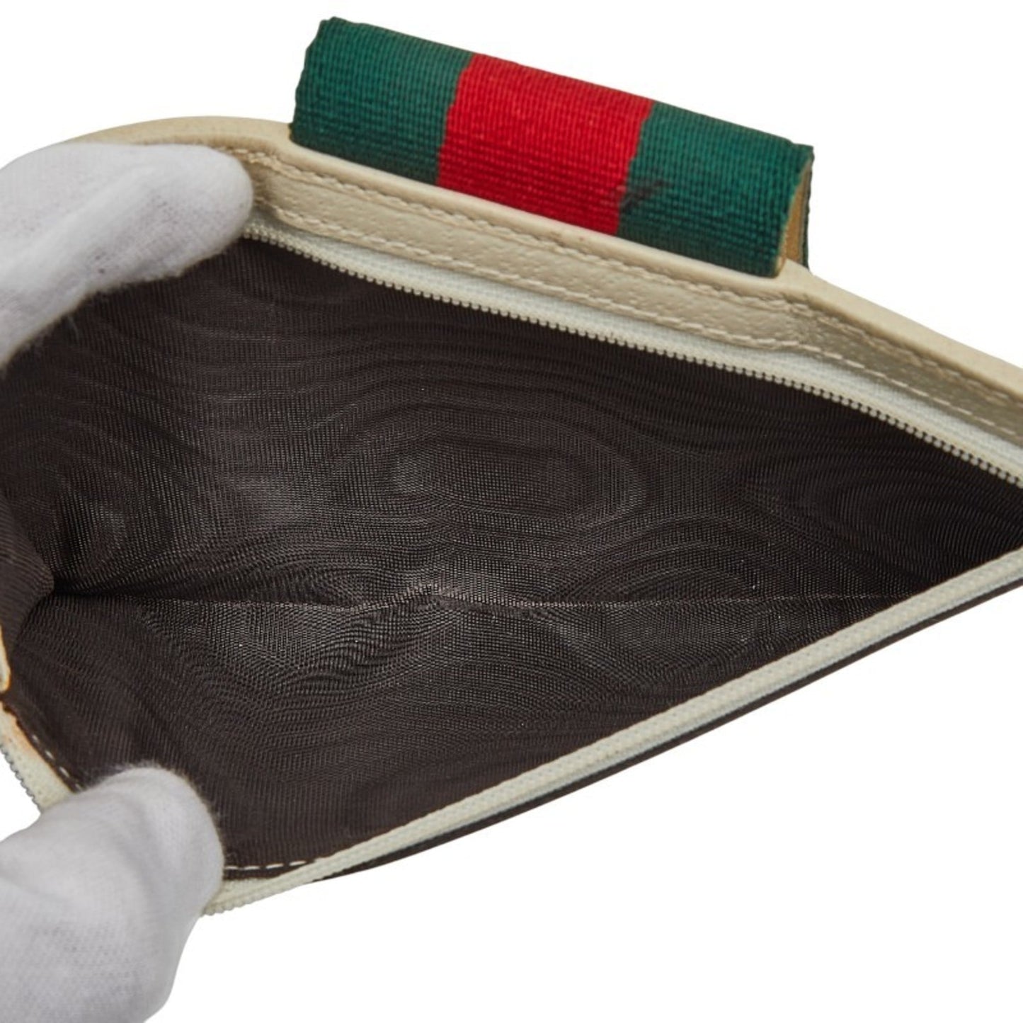 Gucci Beige Ivory Canvas Leather Long Wallet (Bi-Fold) ( )