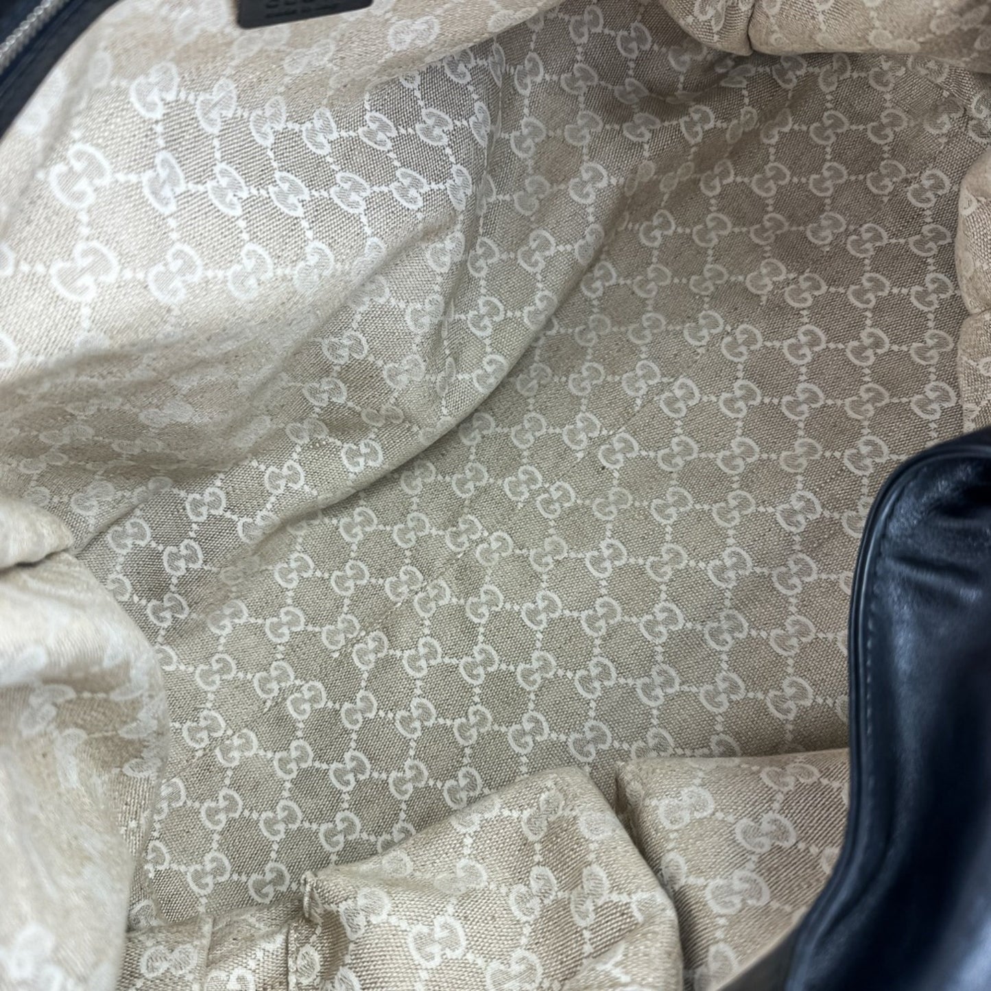 Gucci Black Leather Tote Bag ( )