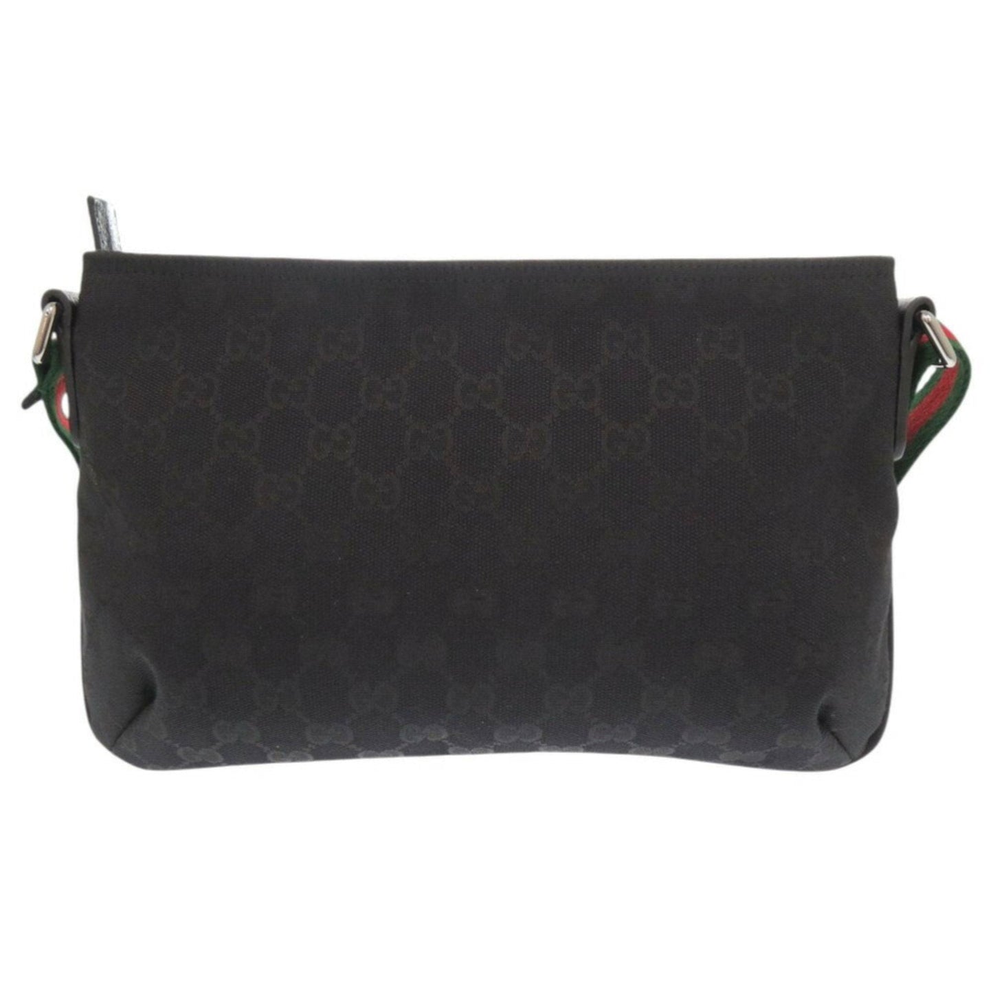 Gucci Black Green Red Color Gg Canvas Leather Shoulder Bag ( )