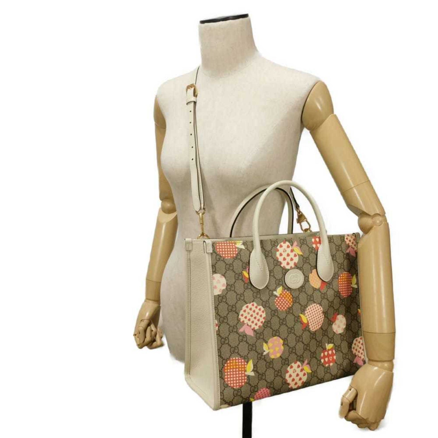 Gucci Beige Gg Supreme Leather Shoulder Bag Tote Bag ( )