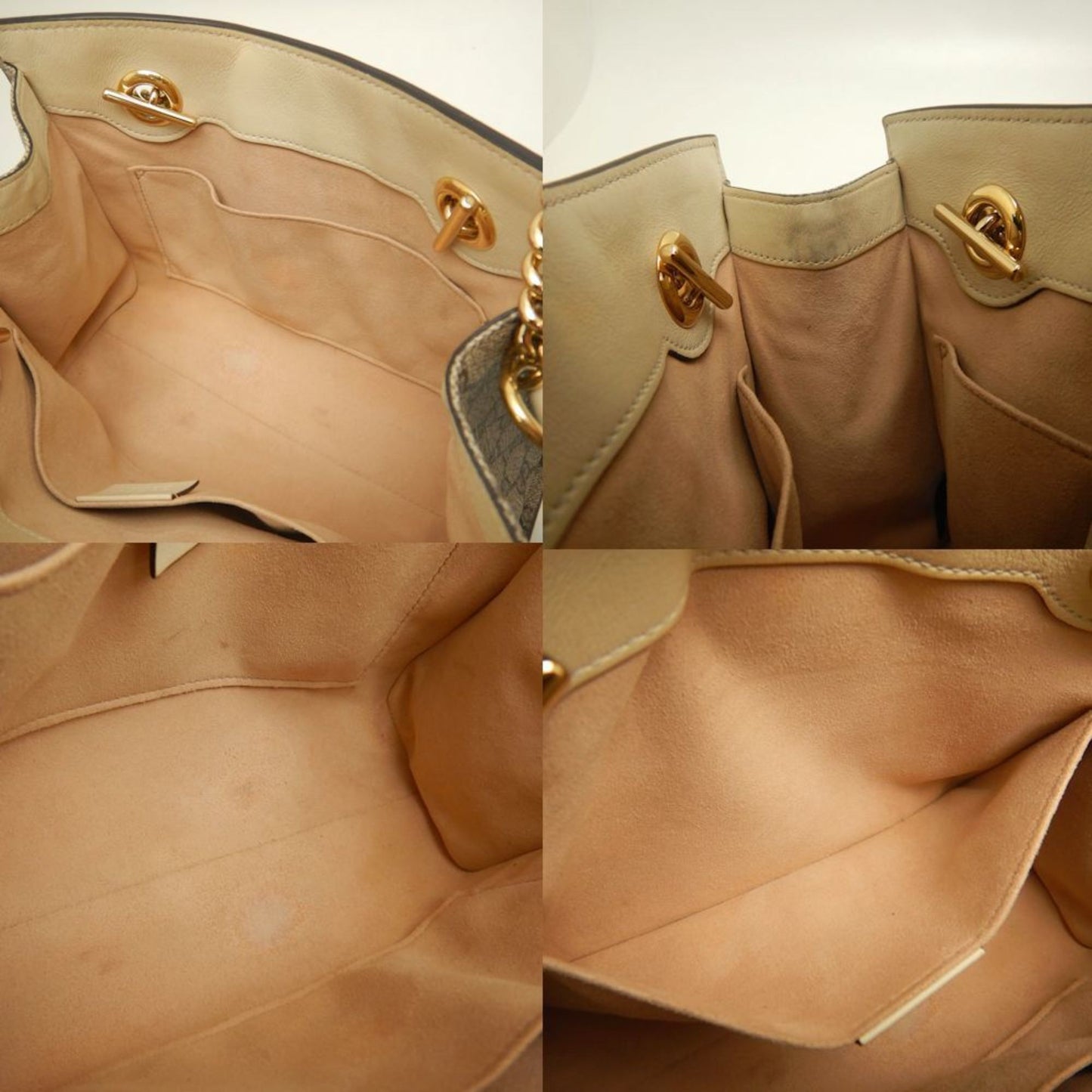 Gucci Padlock Beige Ivory Gg Supreme Tote Bag ( )