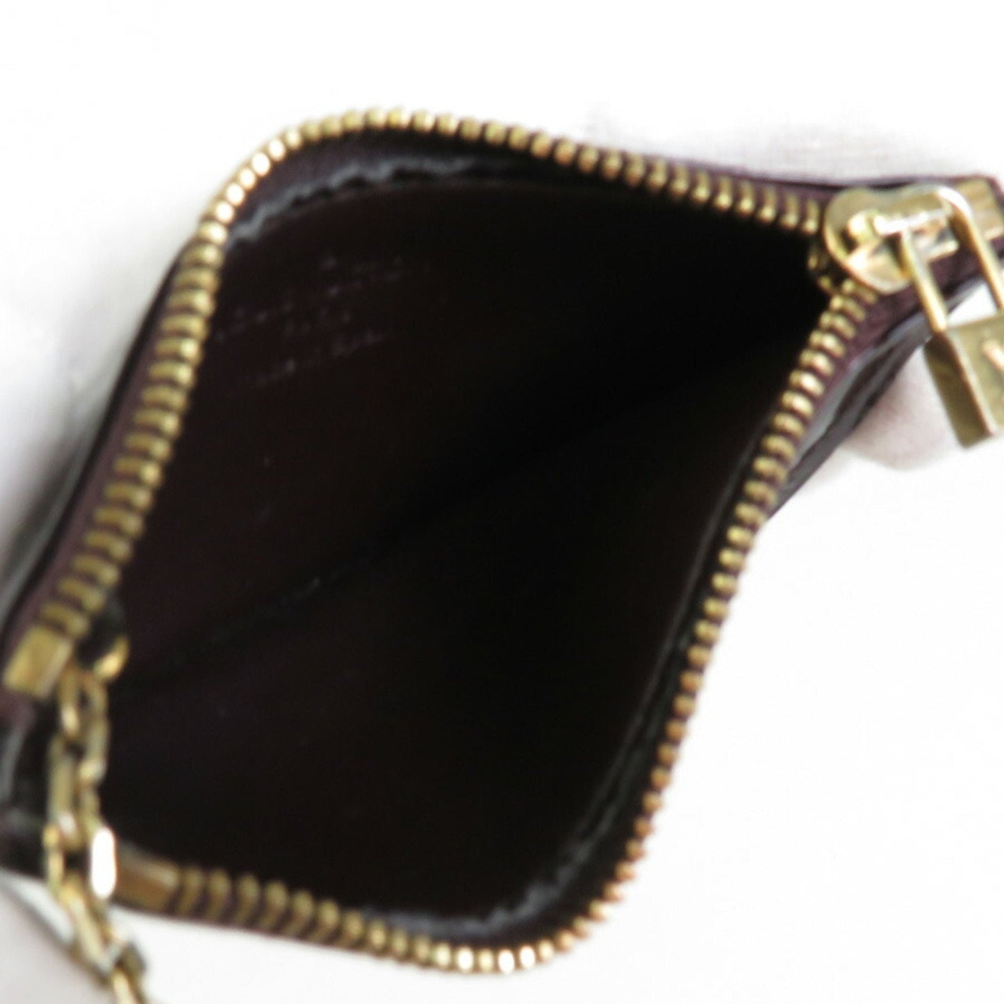 LOUIS VUITTON coin case key monogram verni pochette cre patent leather amaranto gold unisex Clutch