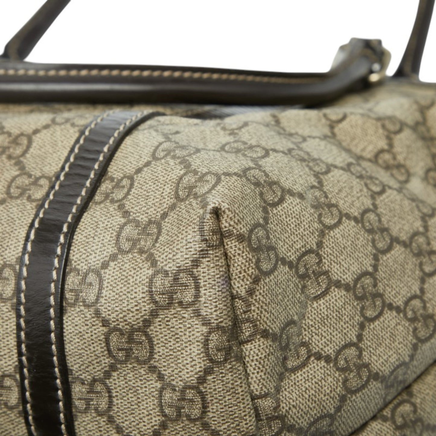 Gucci Beige Brown Pvc Leather Tote Bag ( )