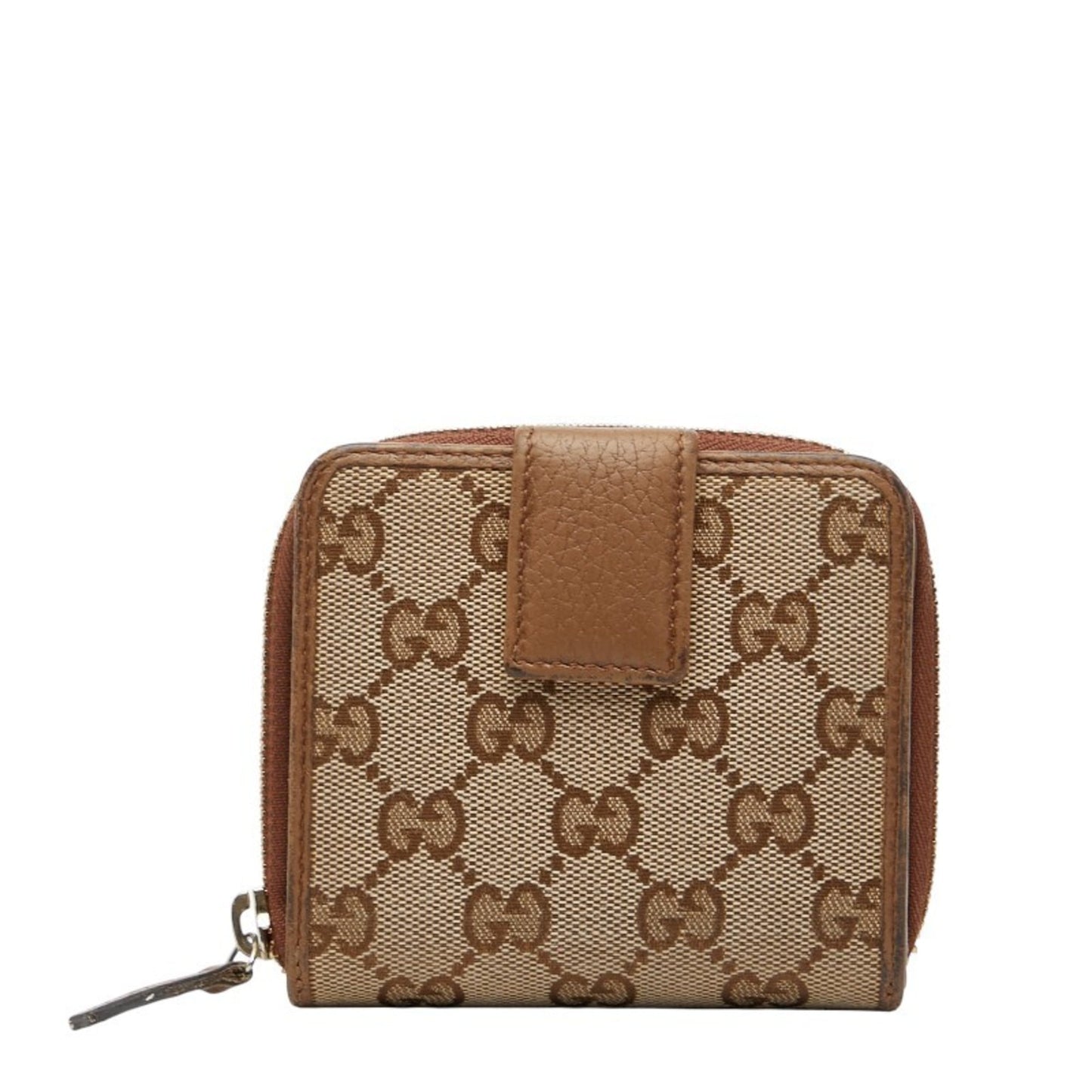 Gucci Beige Brown Canvas Leather Wallet (Bi-Fold) ( )