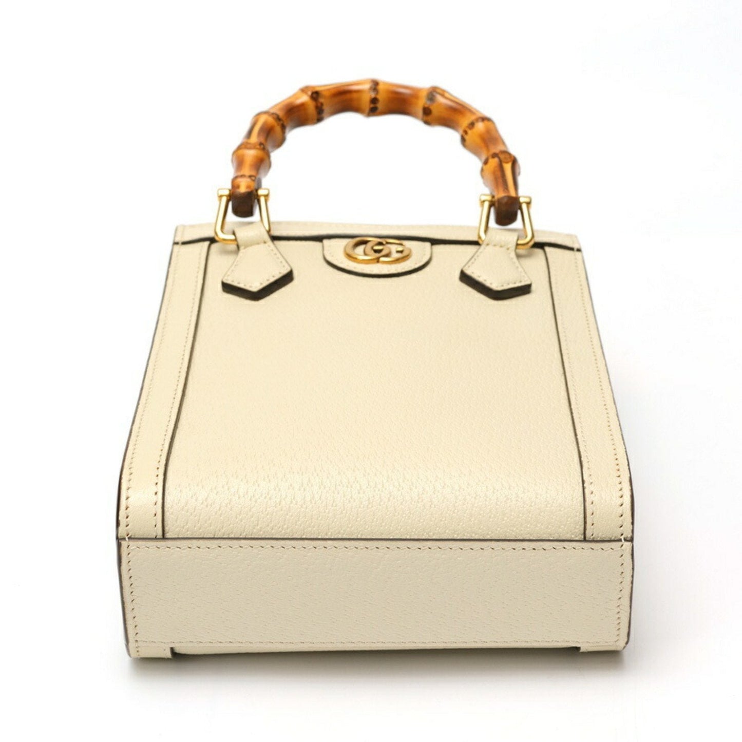 Gucci White Leather Shoulder Bag Tote Bag ( )