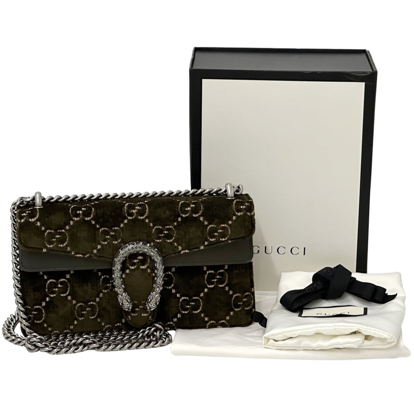Gucci Khaki Suede Leather Shoulder Bag ( )