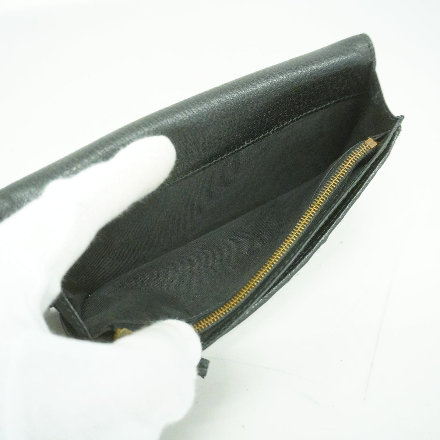 GUCCI Auth  GG Marmont 428740 Women's Leather Long Wallet [bi-fold] Black