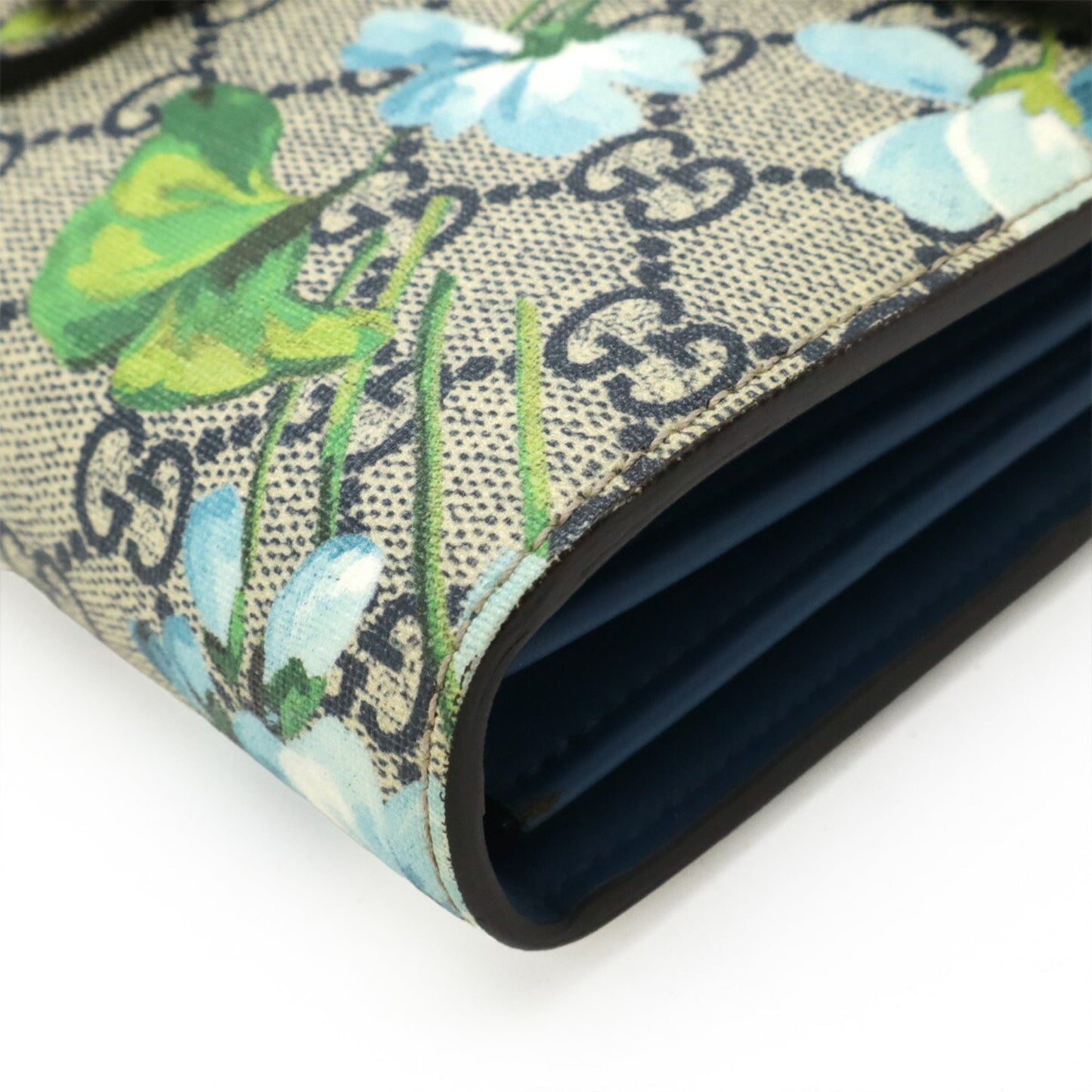 Gucci Beige Blue Coated Canvas Clutch Bag Pochette Shoulder Bag ( )