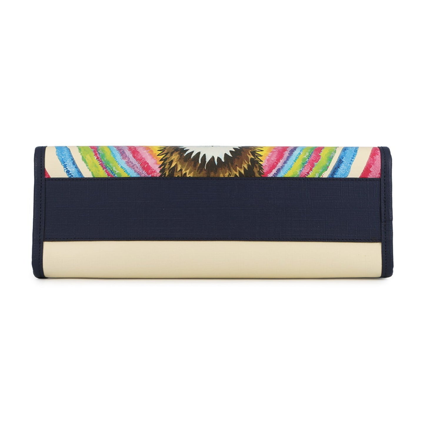 Gucci Ivory Multi-Color Navy Leather Shoulder Bag Tote Bag ( )
