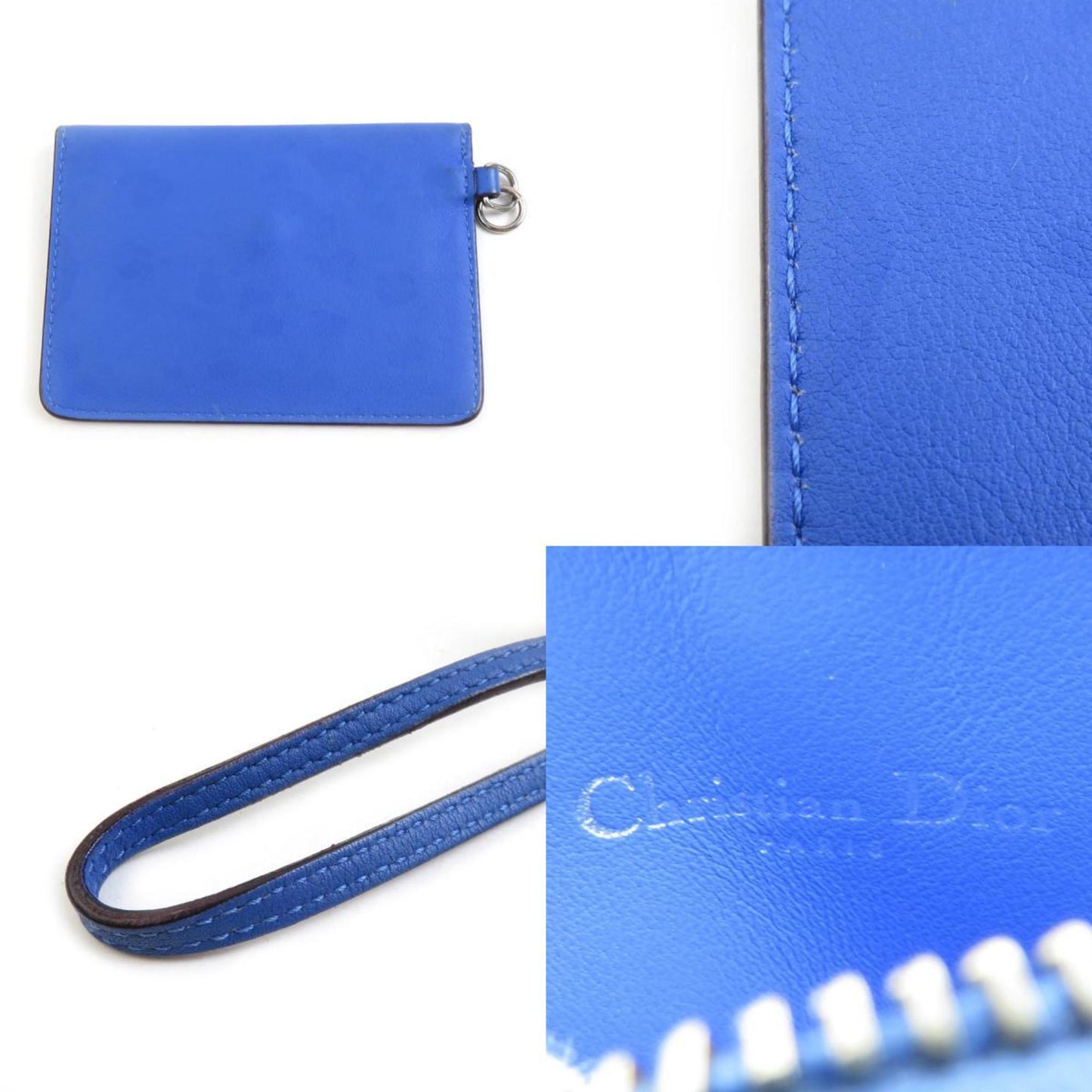 Christian Dior Blue Purple Leather Pouch ()