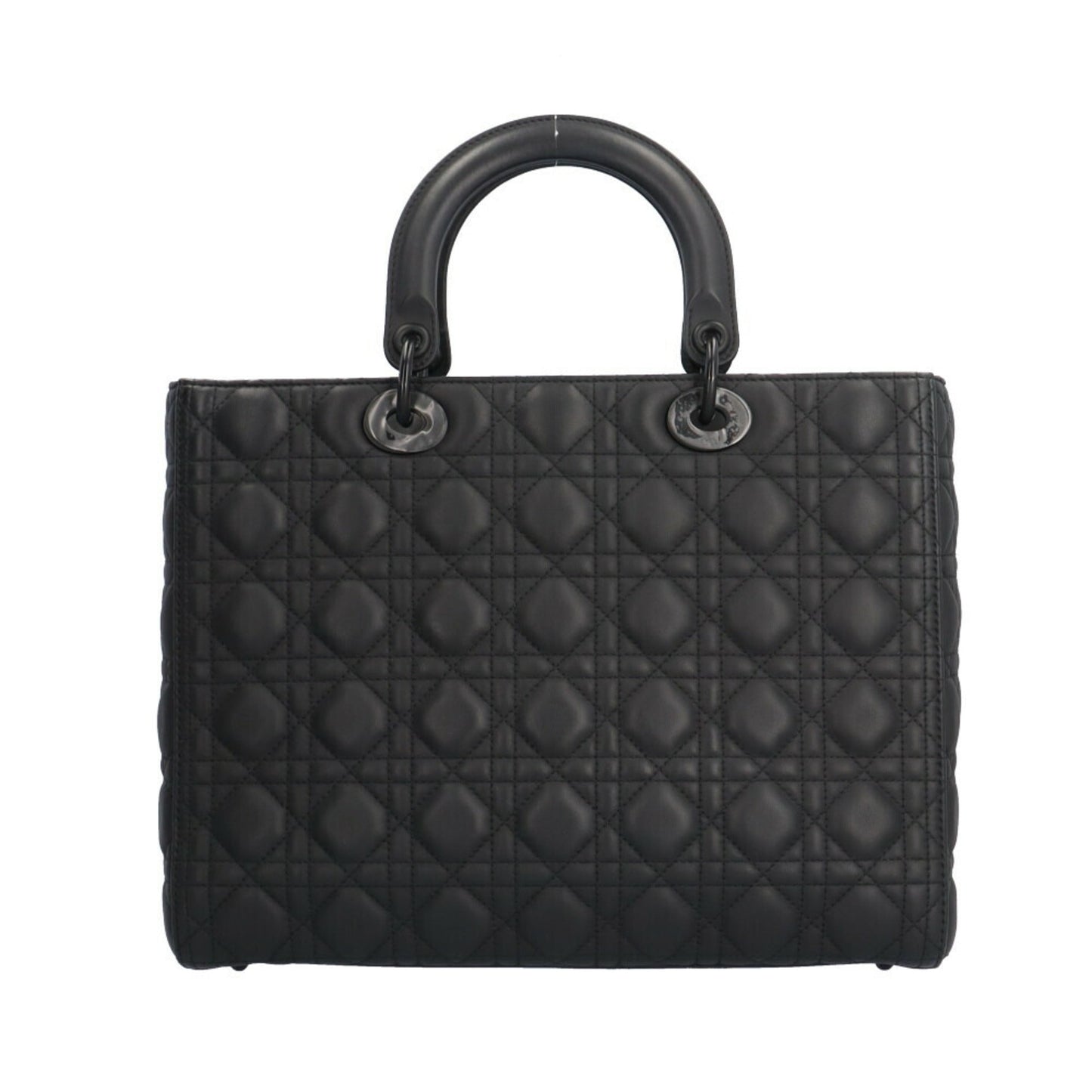 Christian Dior Lady Dior Black Leather Shoulder Bag ()