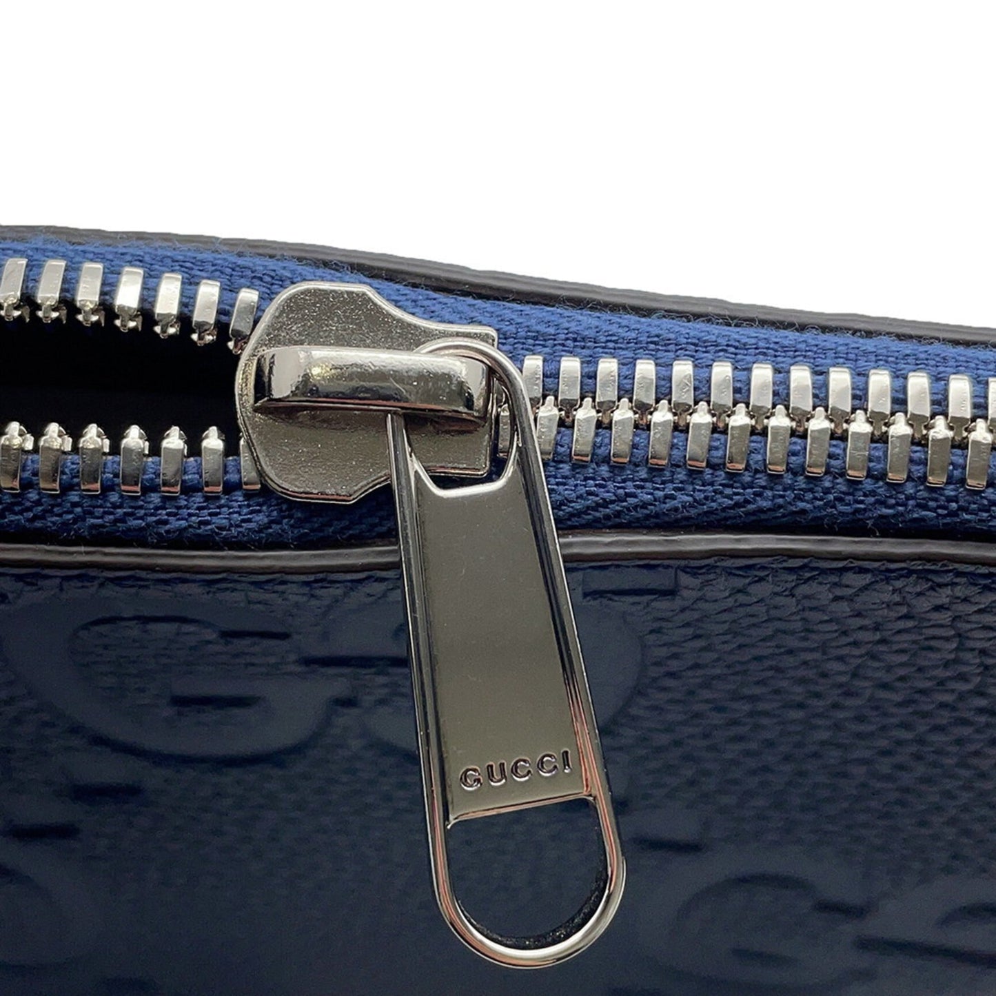 Gucci Navy Leather Clutch Bag Messenger Bag Shoulder Bag ( )