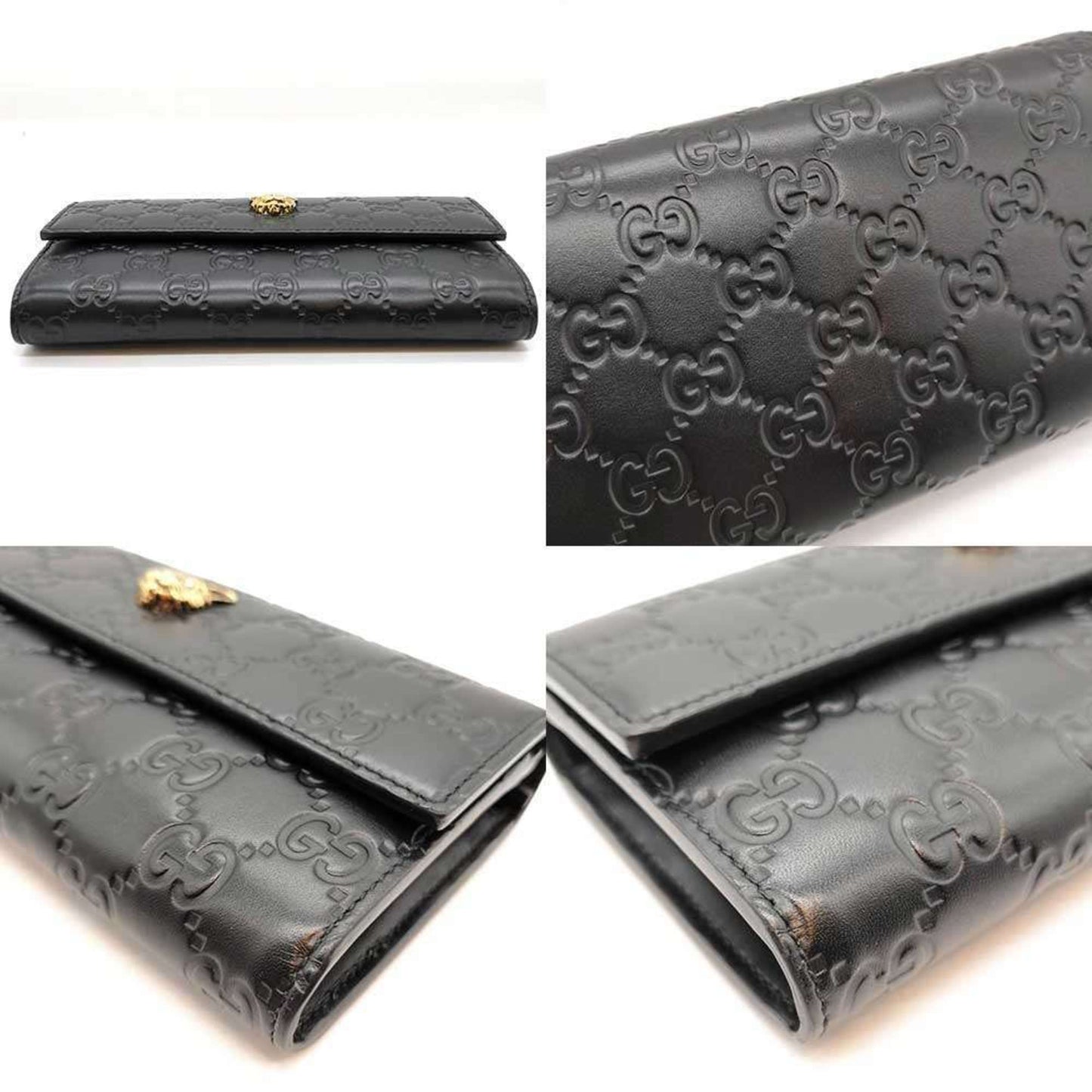 Gucci Black Leather Long Wallet (Bi-Fold) ( )