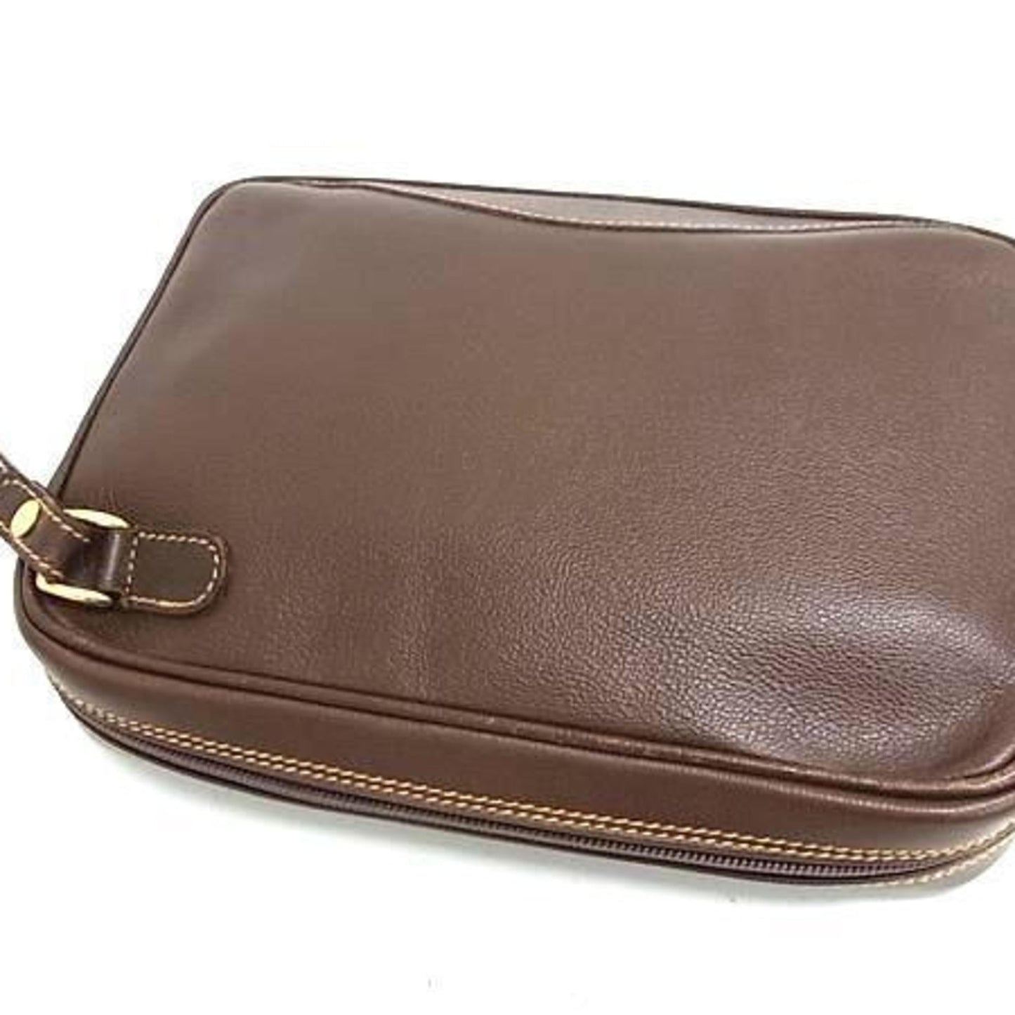 Gucci Brown Leather Clutch Bag Handbag ( )