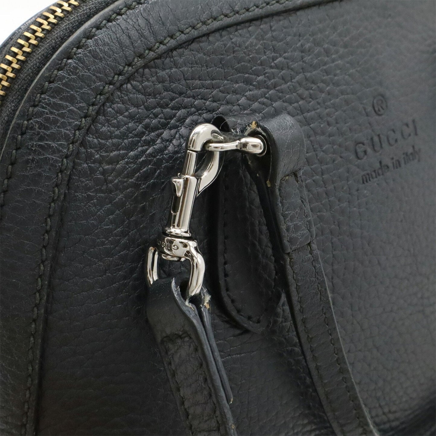 Gucci Black Leather Handbag Shoulder Bag ( )