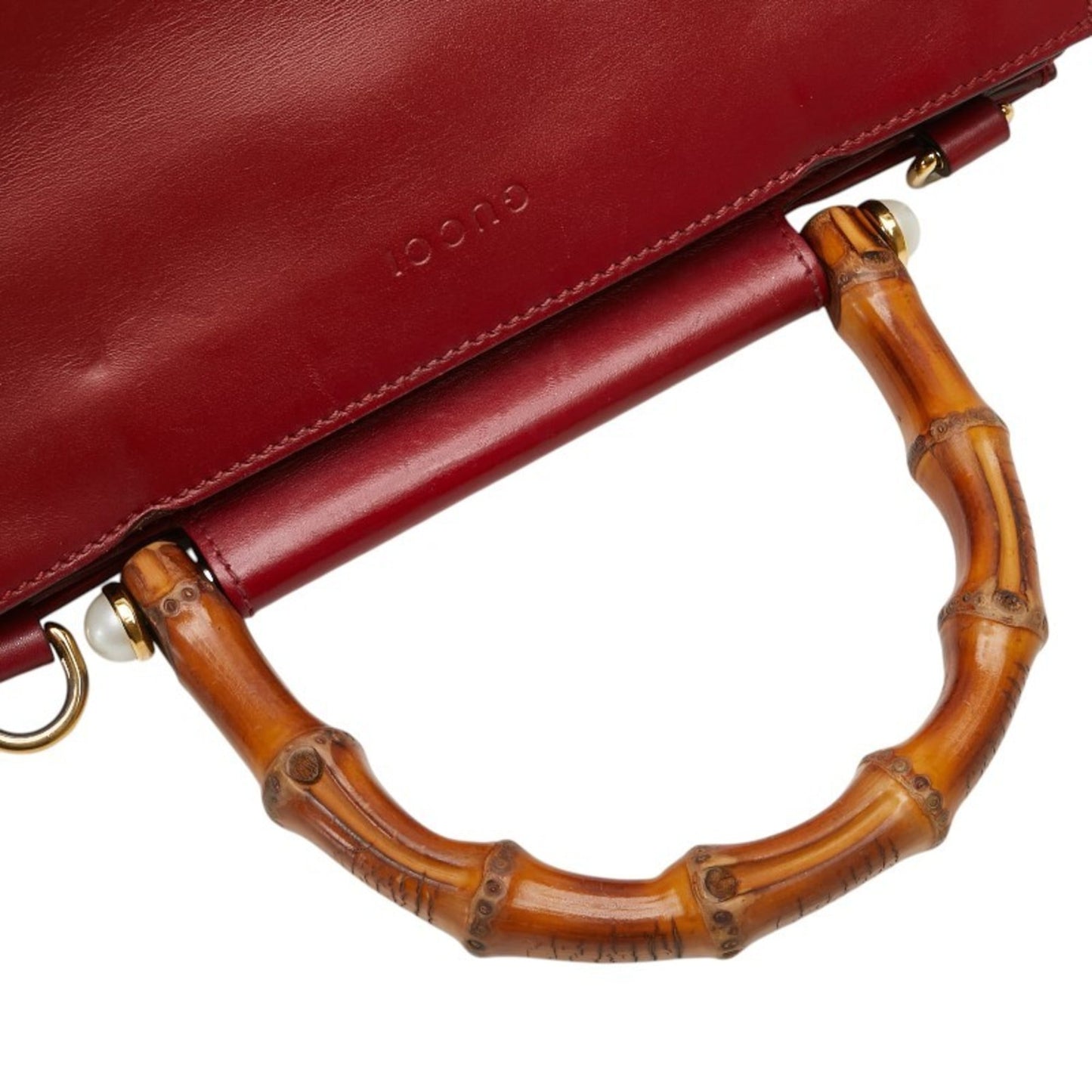 Gucci Red Color Leather Handbag Shoulder Bag ( )