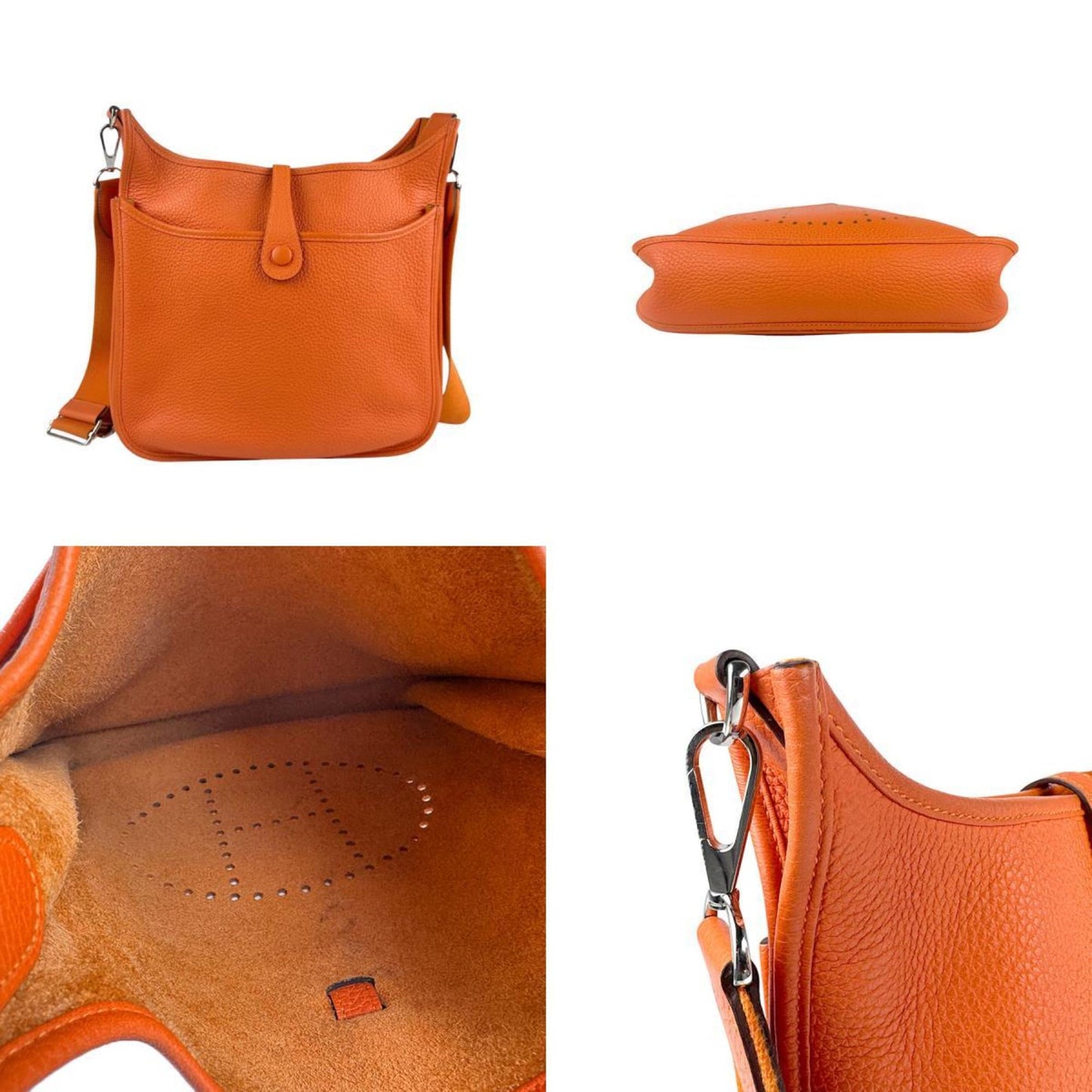 Hermes Orange Taurillon Clemence Leather Shoulder Bag ( )