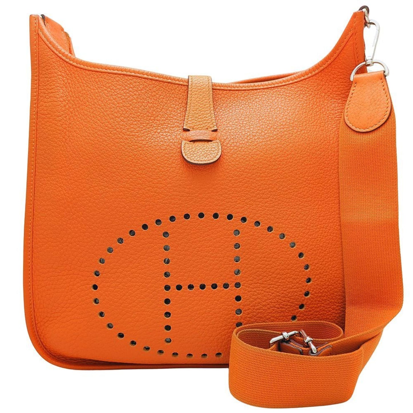 Hermes Potiron Taurillon Clemence Leather Shoulder Bag ( )