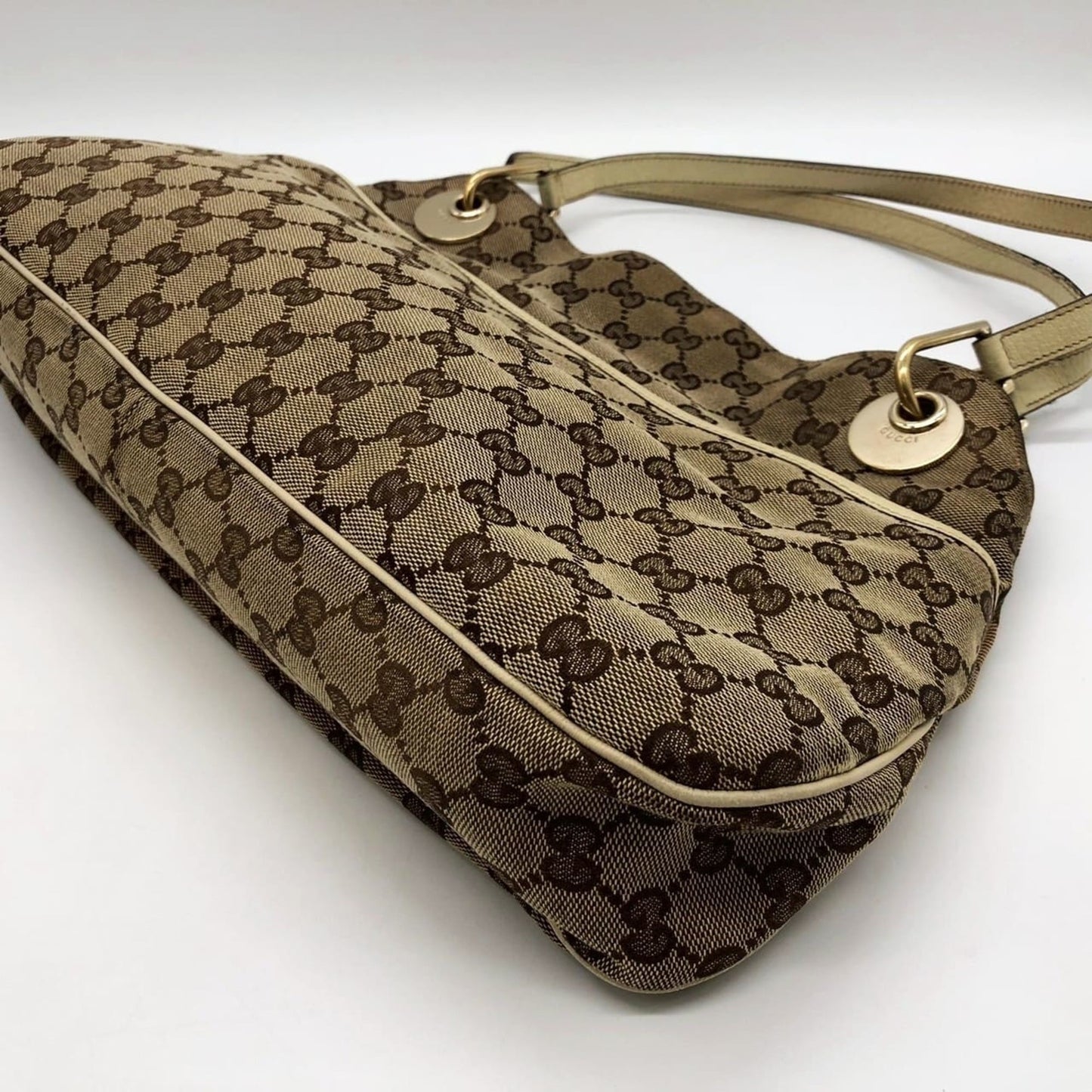 Gucci Gg Canvas Beige Gg Canvas Handbag Tote Bag ( )