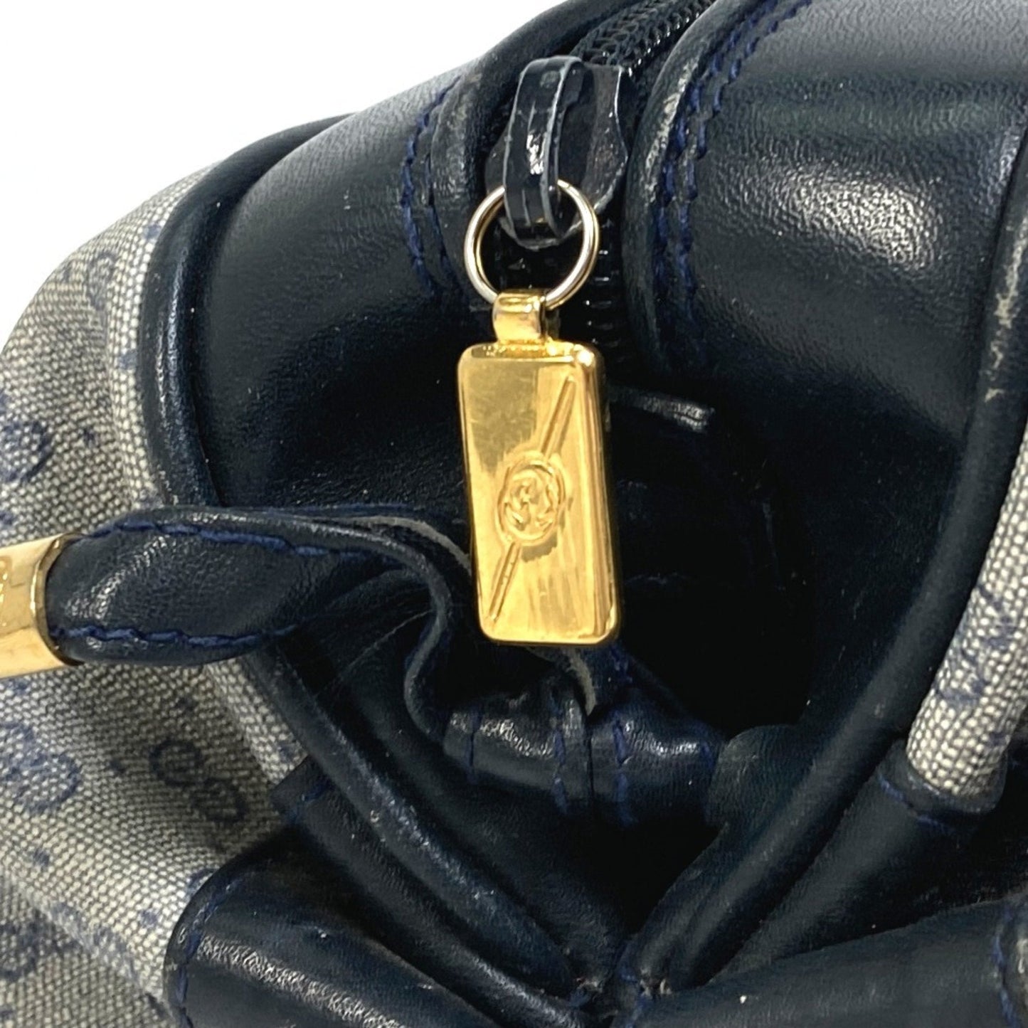 Gucci Navy Pvc Leather Pochette Shoulder Bag ( )