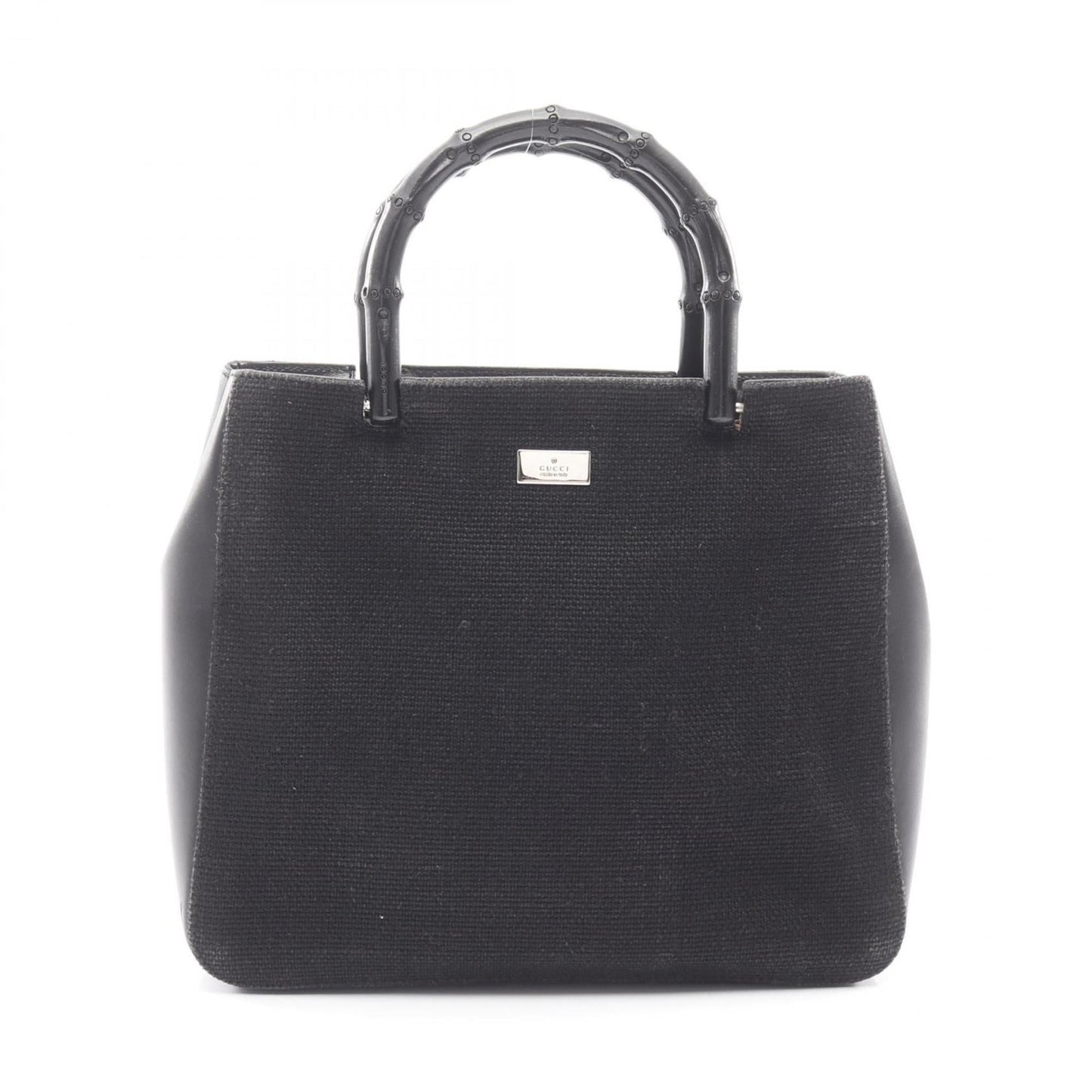 Gucci Black Canvas Leather Handbag ( )