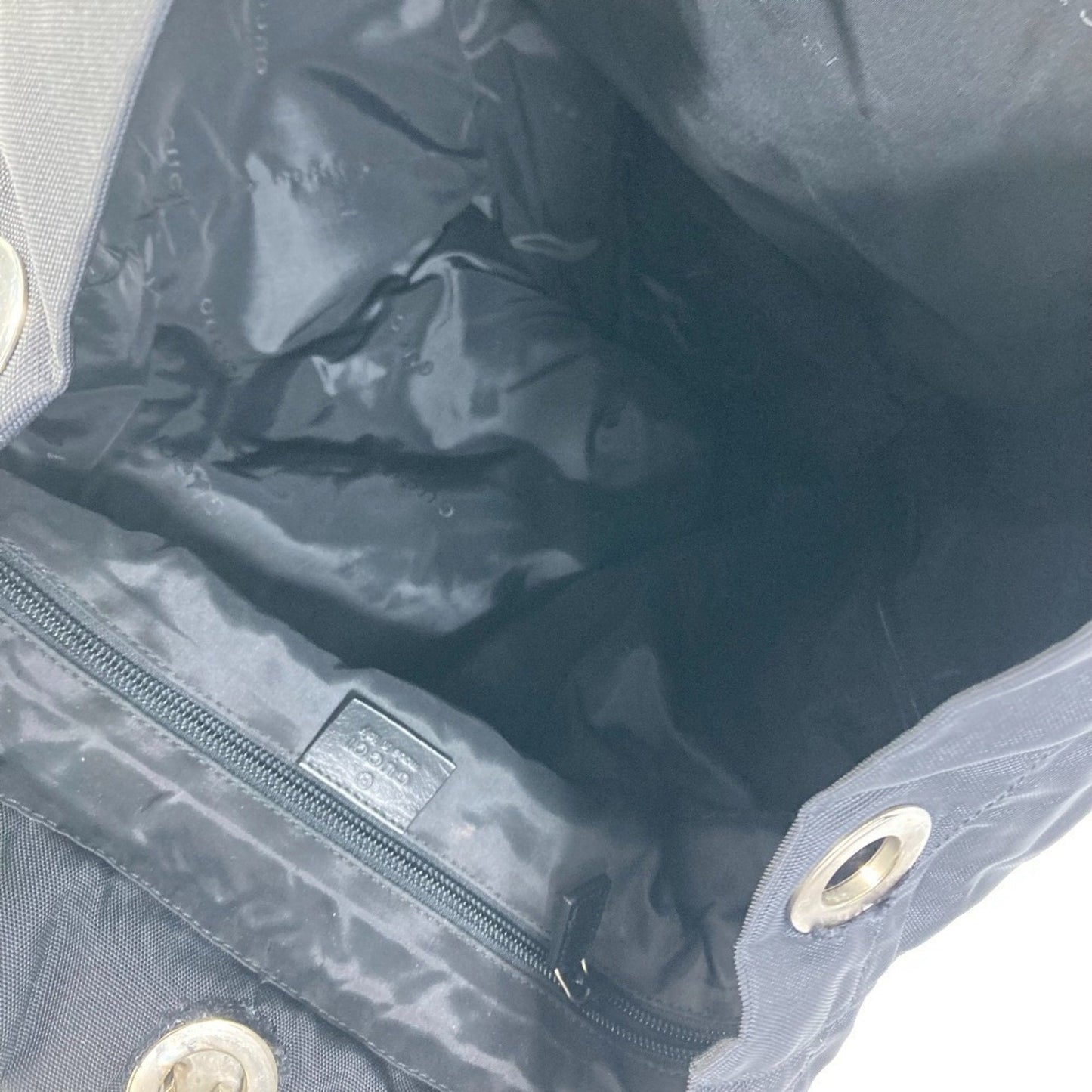 Gucci Black Nylon Leather Backpack ( )