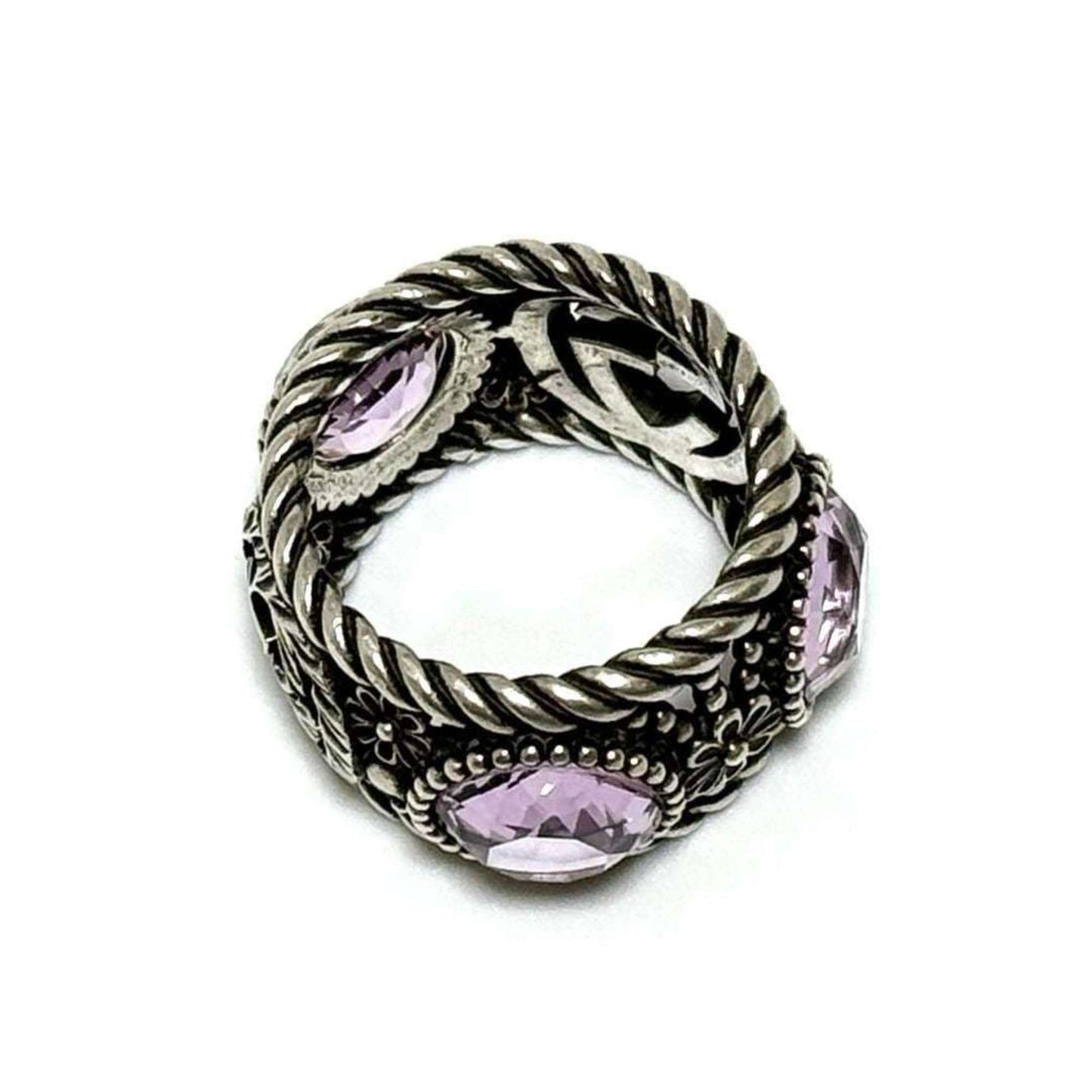 Gucci Silver Rhinestone Silver 925 Band Ring ( )