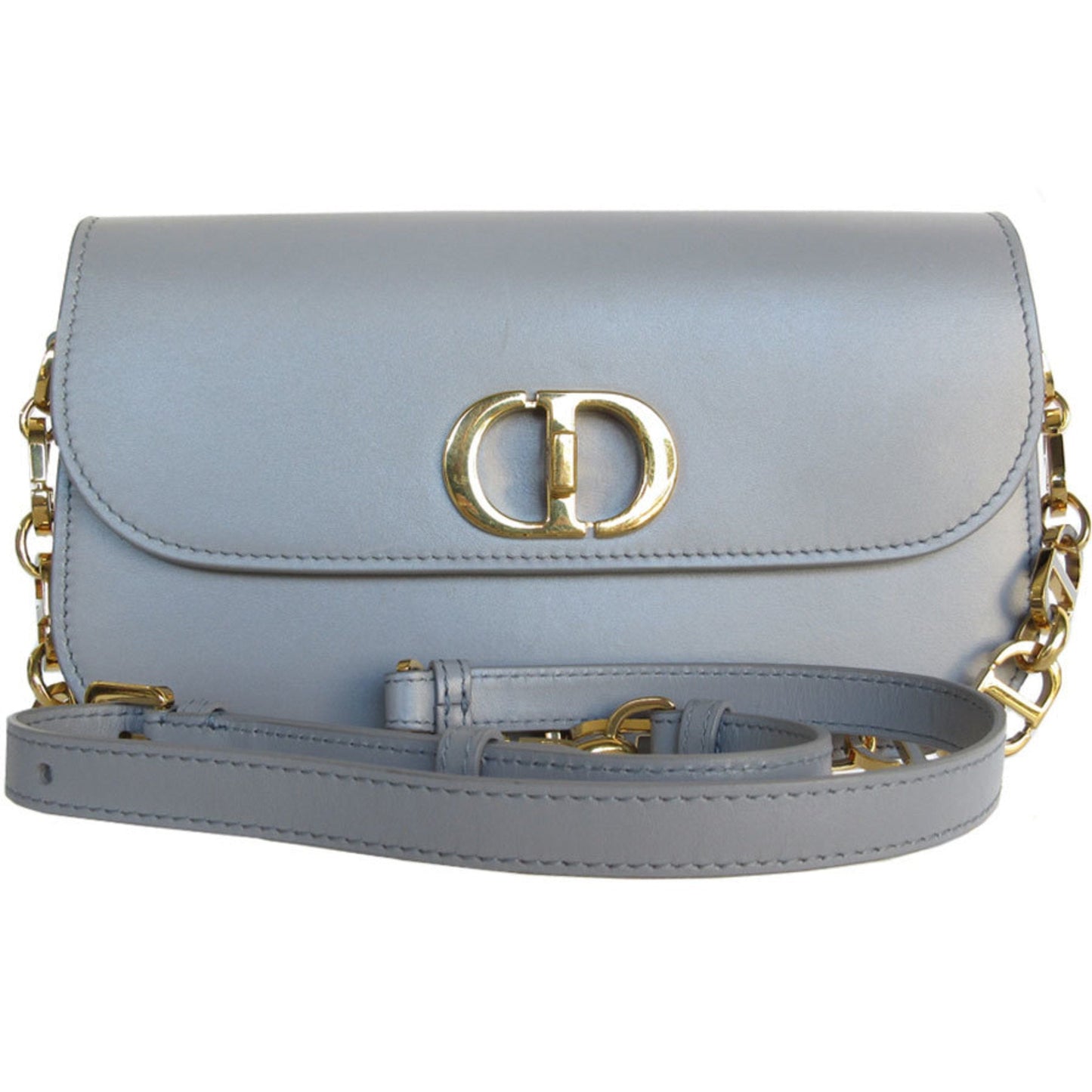 Christian Dior Gray Leather Shoulder Bag ()