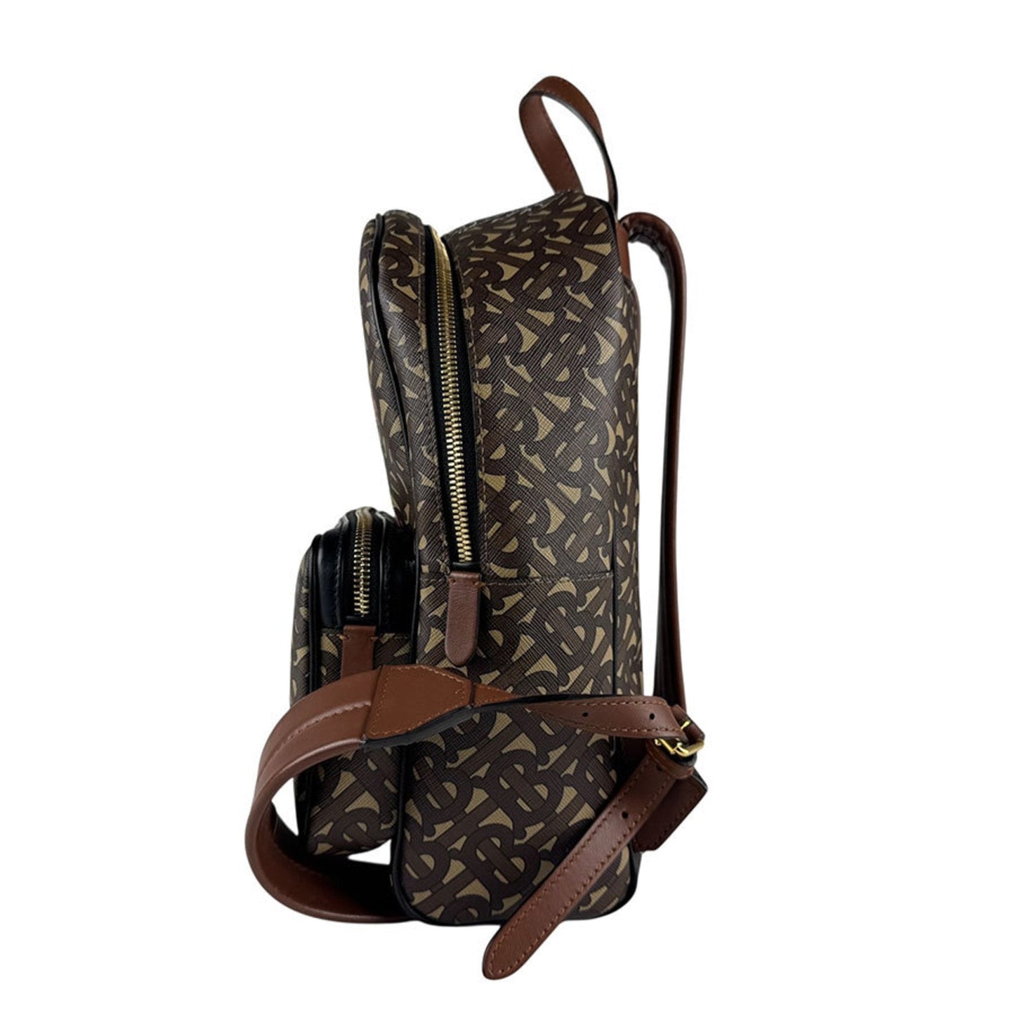 Burberry Black Brown White Pvc Leather Backpack ( )