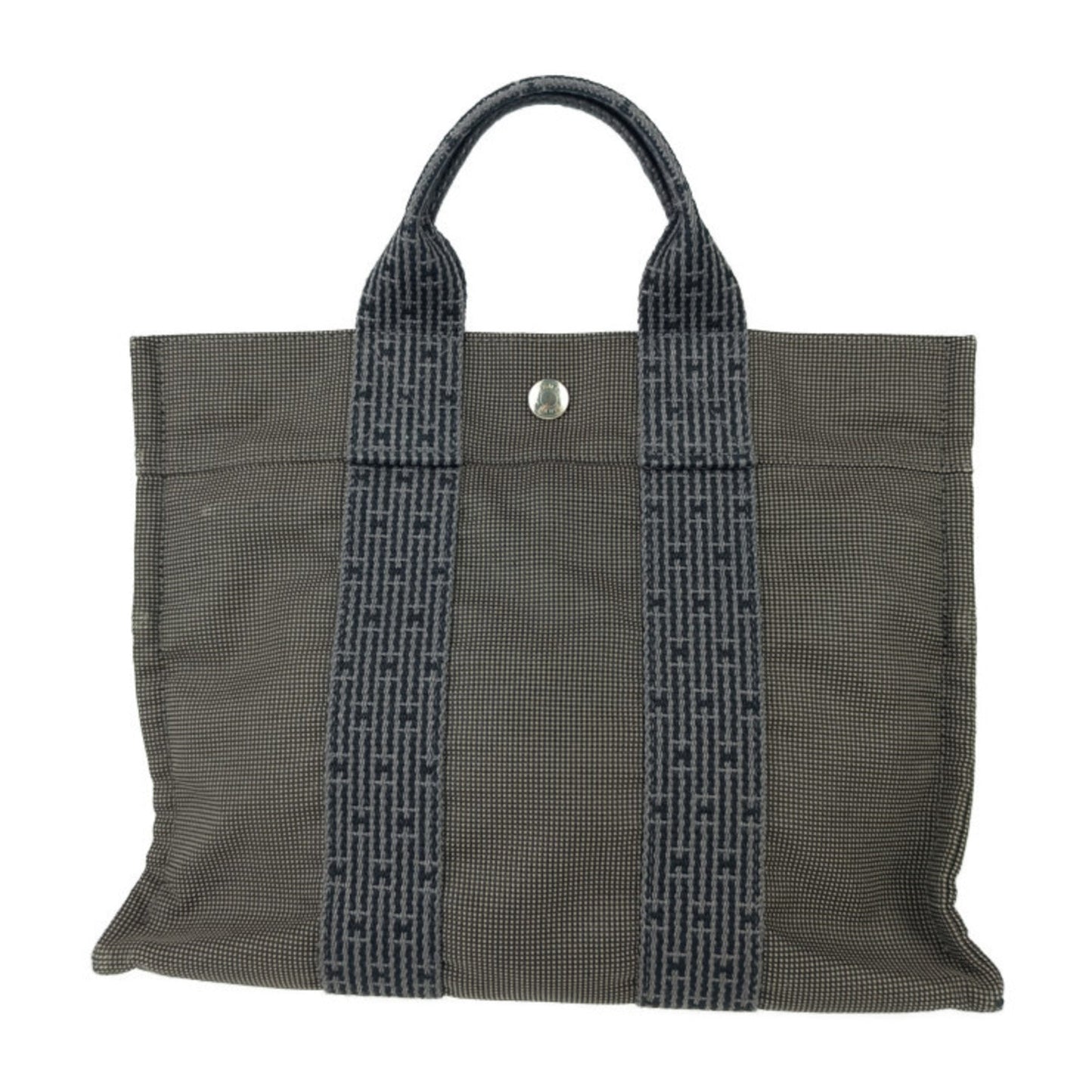 Hermes Gray Canvas Handbag Tote Bag ( )
