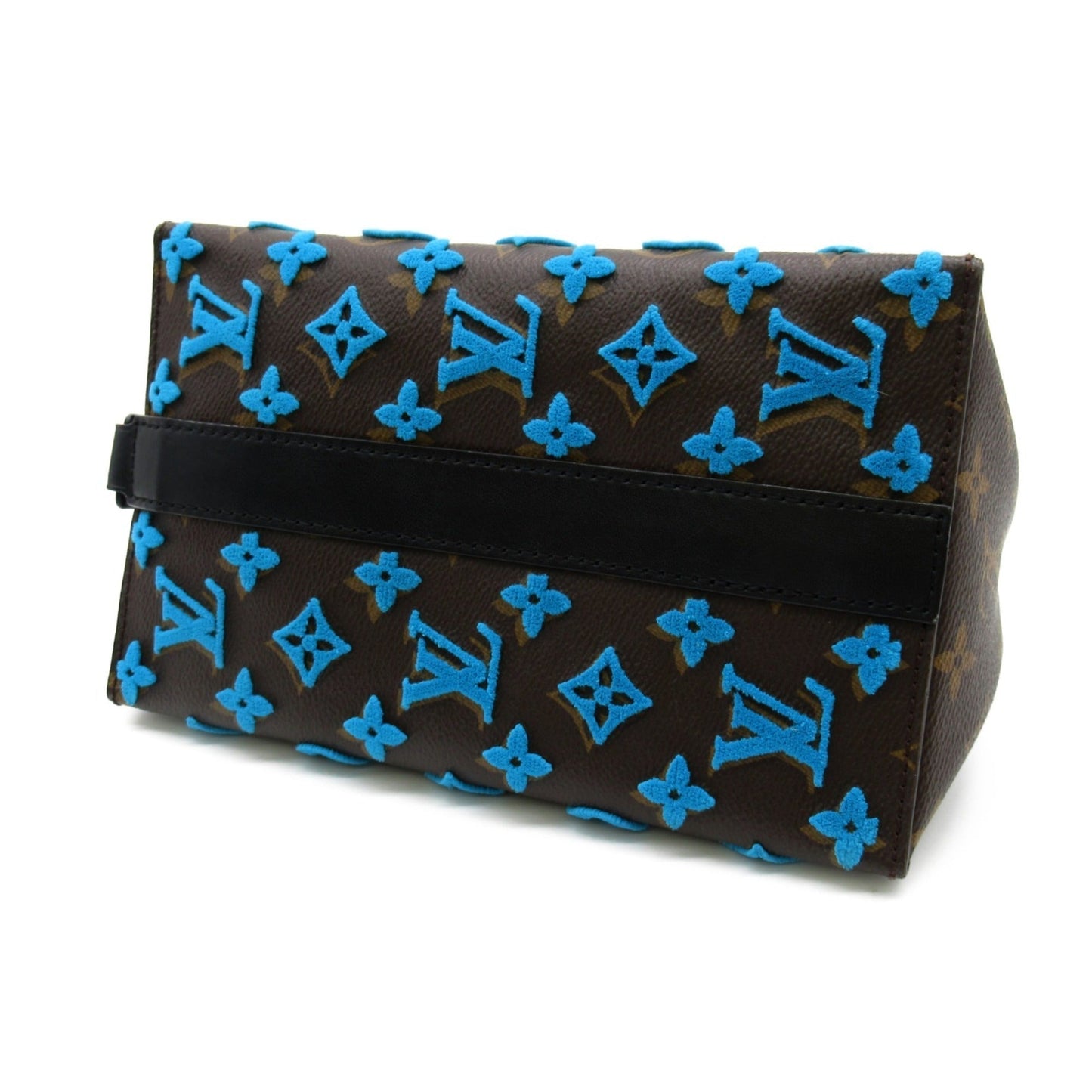 LOUIS VUITTON Triangle Messenger Brown Turquoise PVC coated canvas Handbag