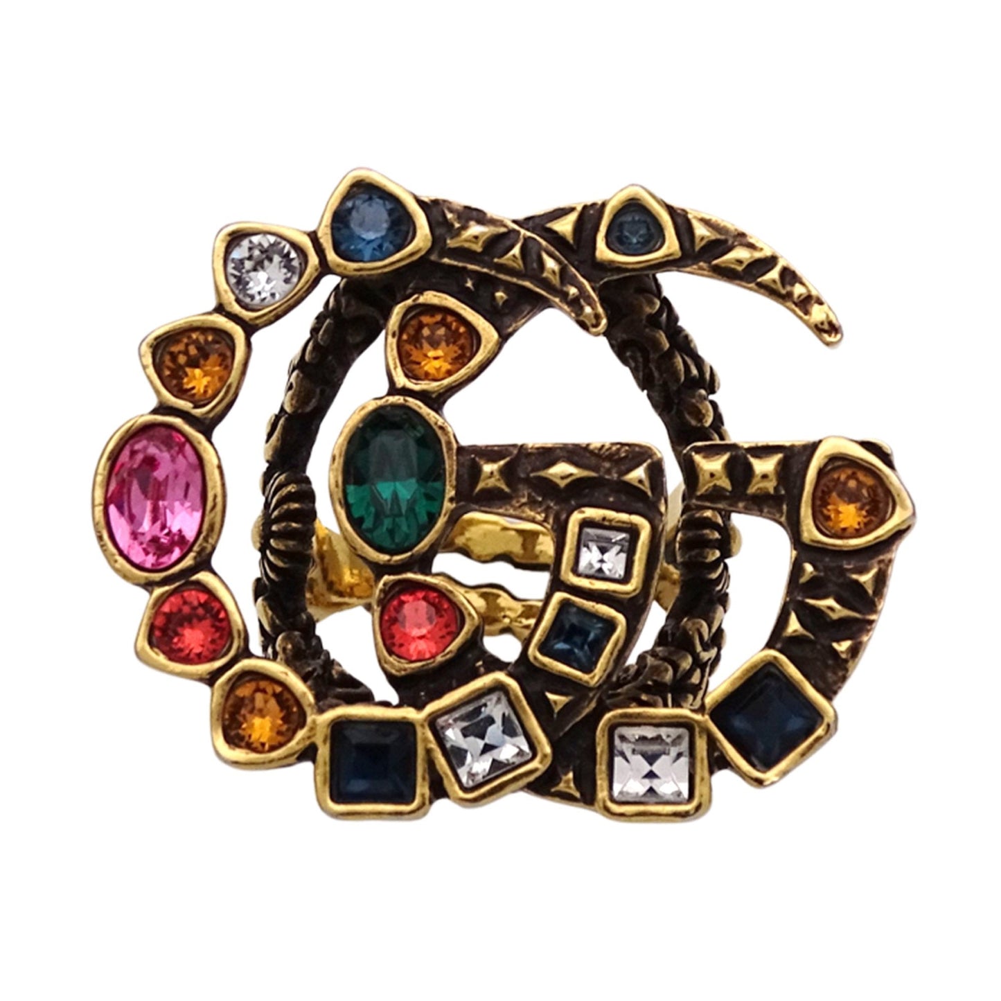 Gucci Gold Multi-Color Metal Band Ring ( )