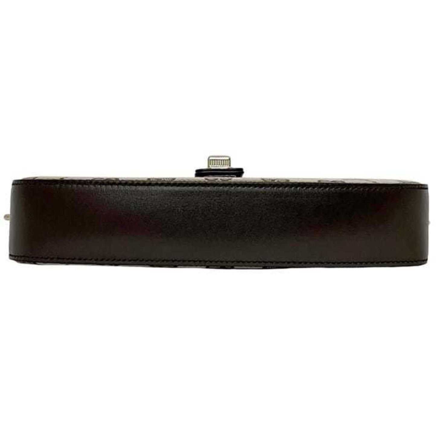 Gucci Beige Brown Canvas Leather Shoulder Bag ( )