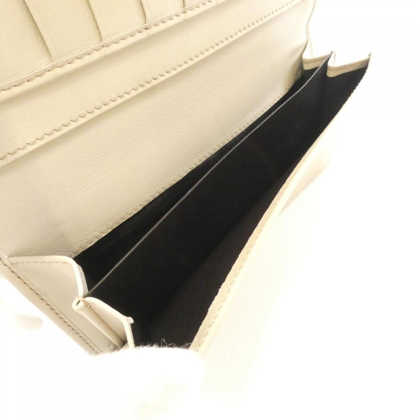Gucci Beige White Gg Canvas Leather Long Wallet (Bi-Fold) ( )
