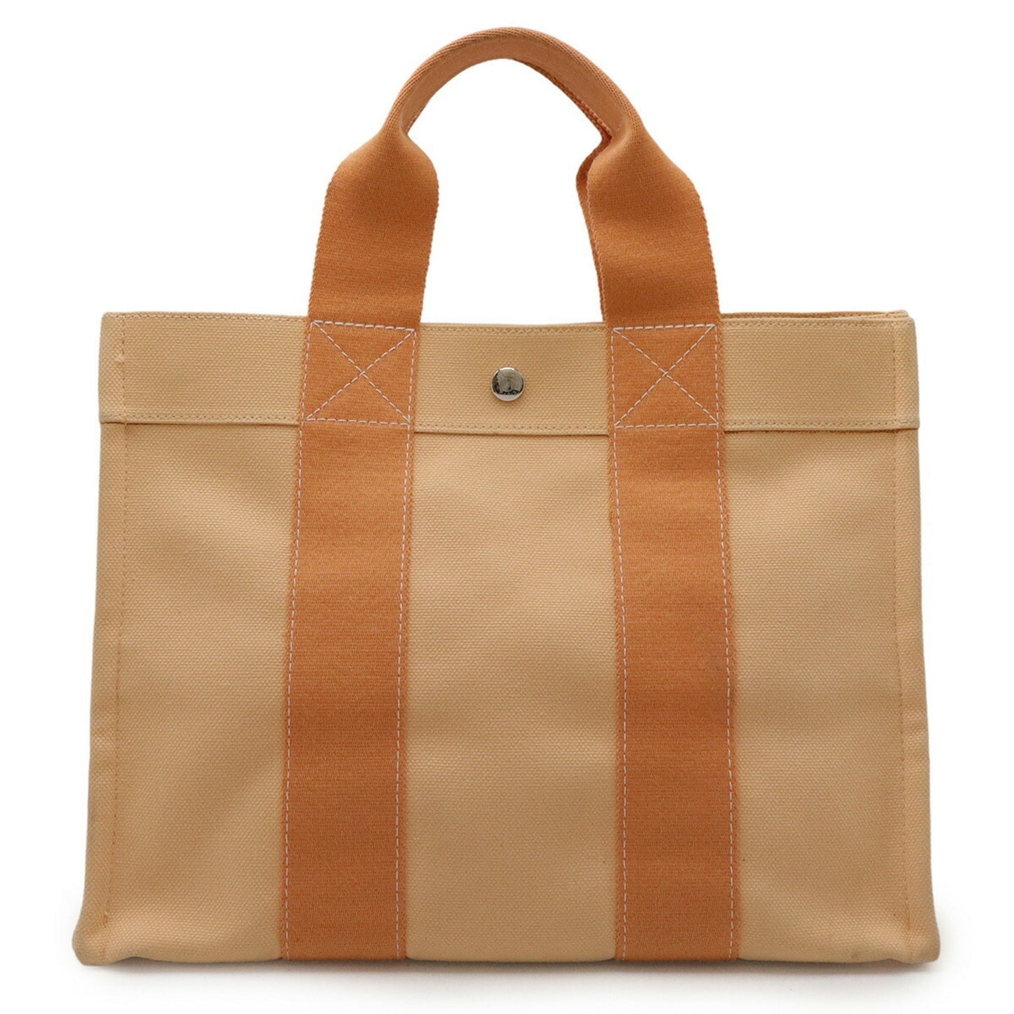 Hermes Orange Canvas Handbag Pouch Tote Bag ( )