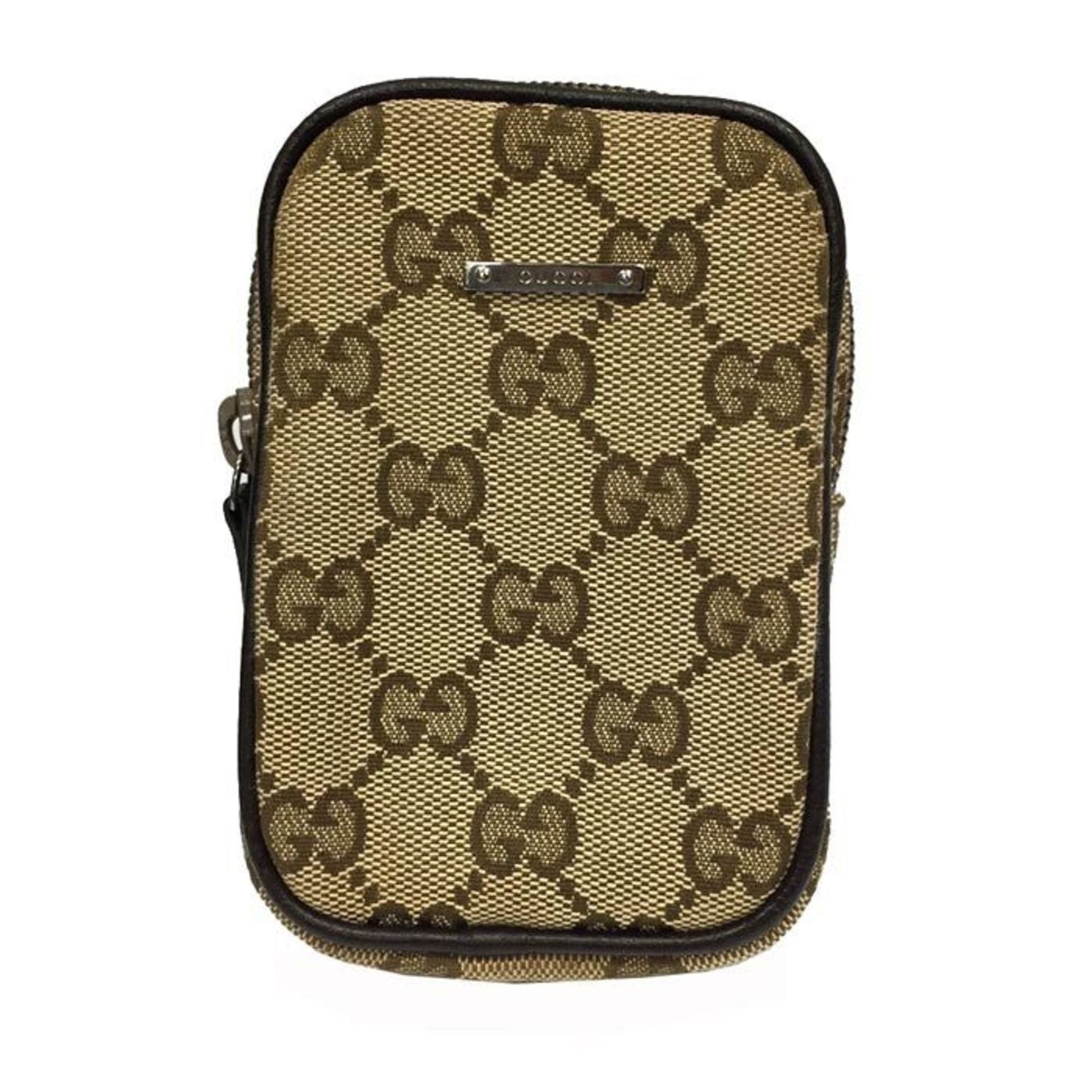 Gucci Beige Leather Canvas Clutch Style 1