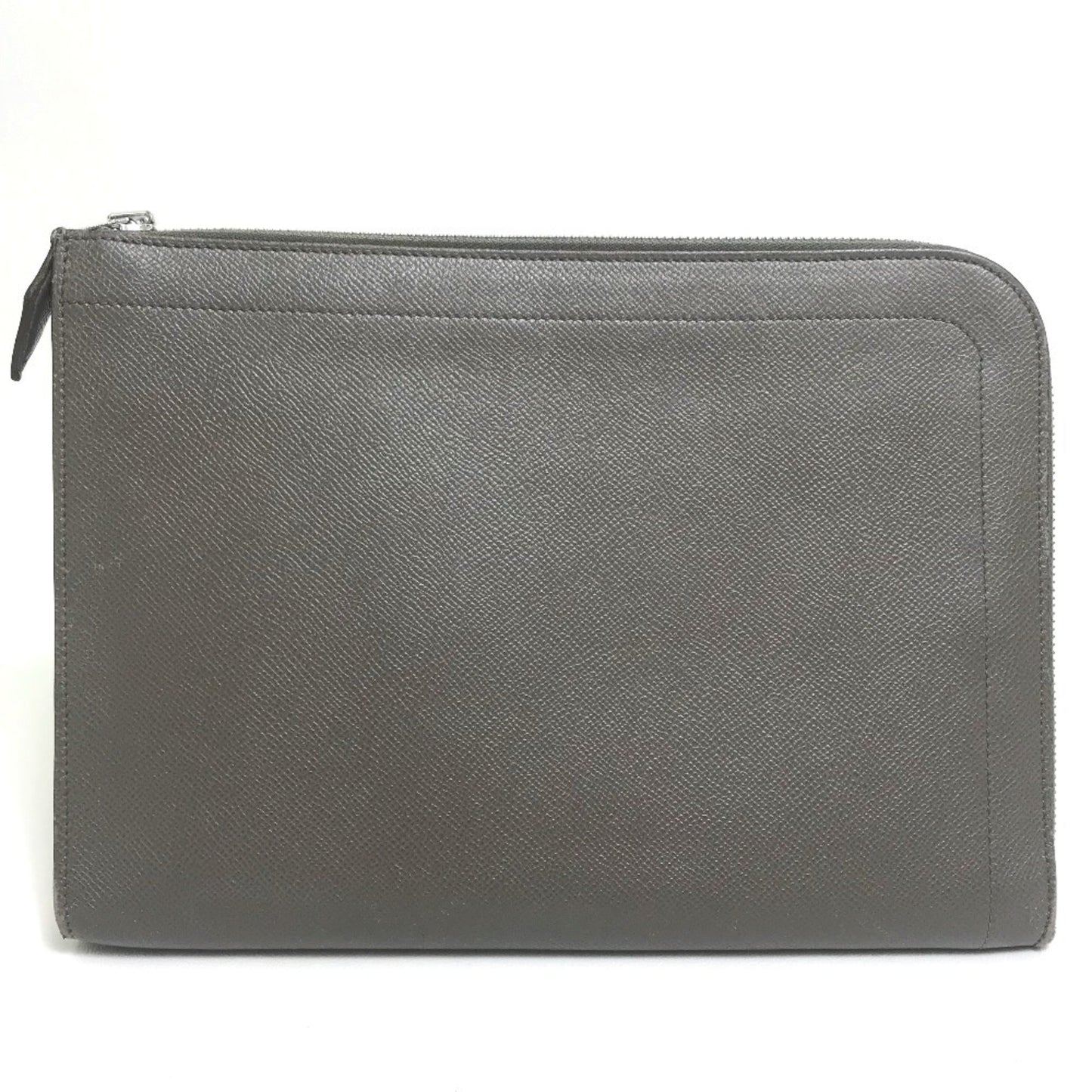 Hermes Kara Etoupe Gray Gray Epsom Leather Clutch Bag ( )