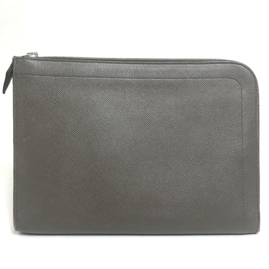 Hermes Kara Etoupe Gray Gray Epsom Leather Clutch Bag ( )